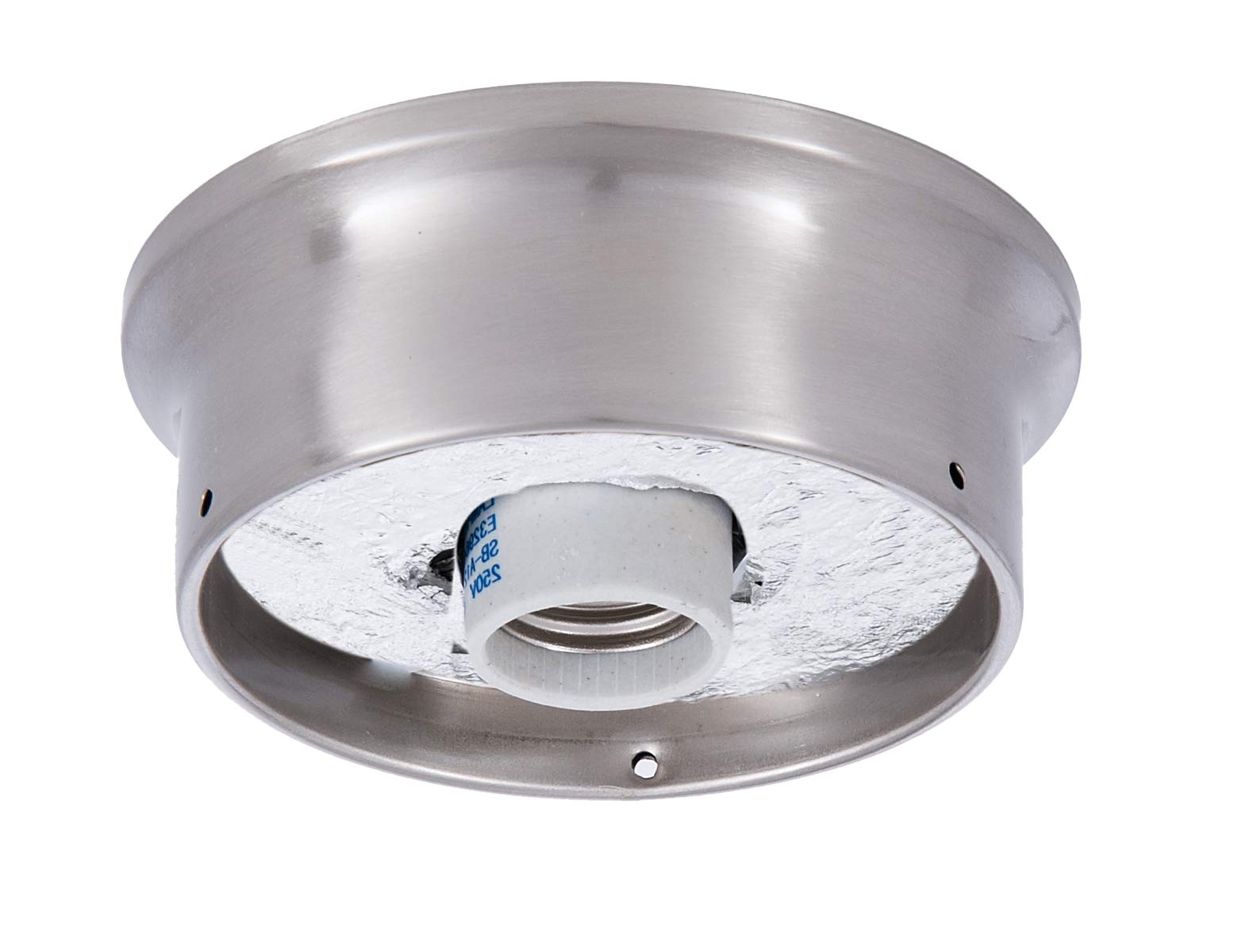 B&P Lamp® 4 Inch Fitter Flush Mount Ceiling Fixture, Satin Nickel, Metal, Model 11876SN