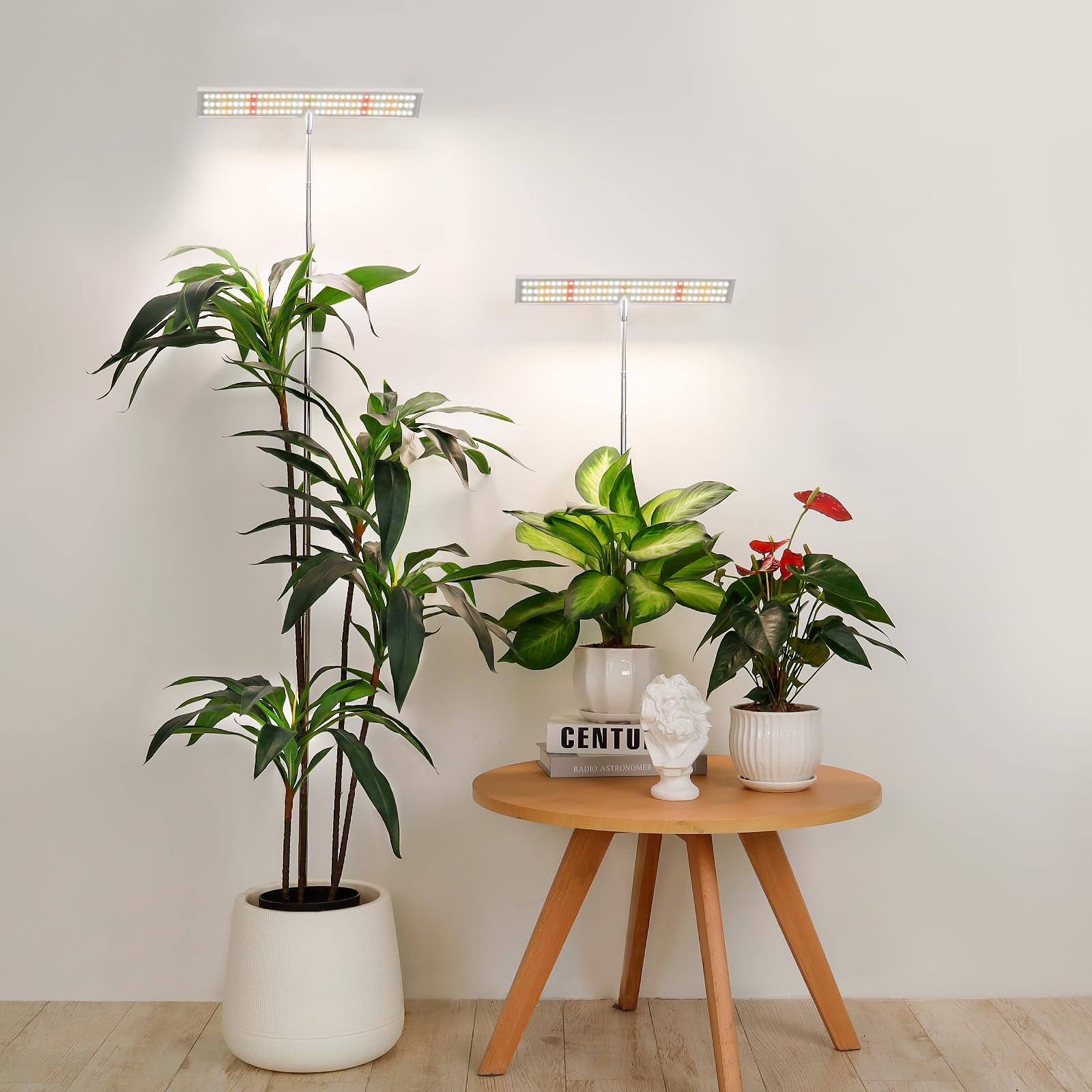 Lordem Grow Lights For Indoor Plants Full Spectrum, Tall Plant Lights For Indoor Growing, 65 Inch Height Adjustable Growing Lamp With Auto On/Off Timer 4H/8H/12H & 4 Dimmable Brightness, 2 Pack