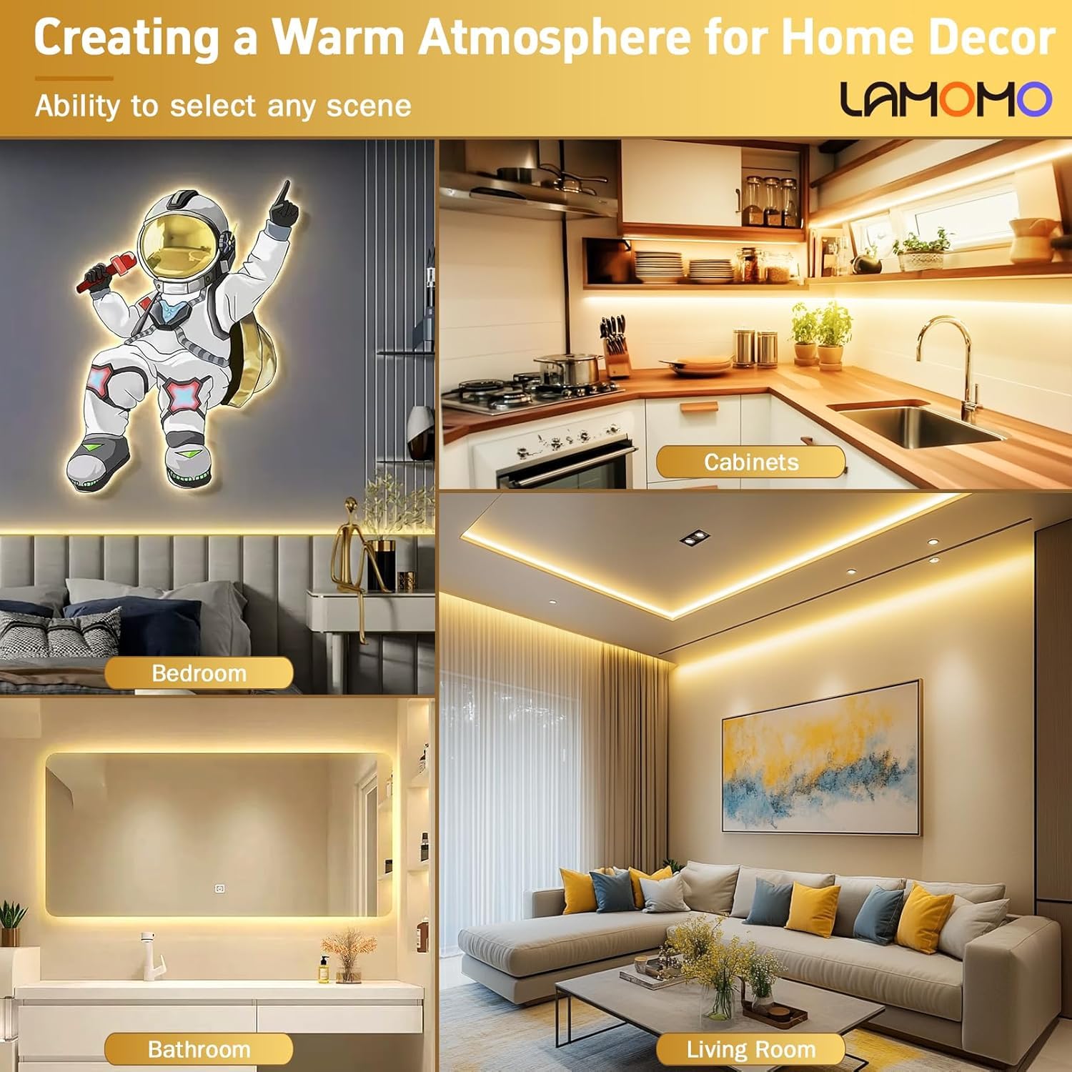 Lamomo Led Neon Lights, 24V Warm White Dimmable Led Rope Lights, 65.6Ft Waterproof Flexible Led Strip Lights, Silicone 3000K Neo