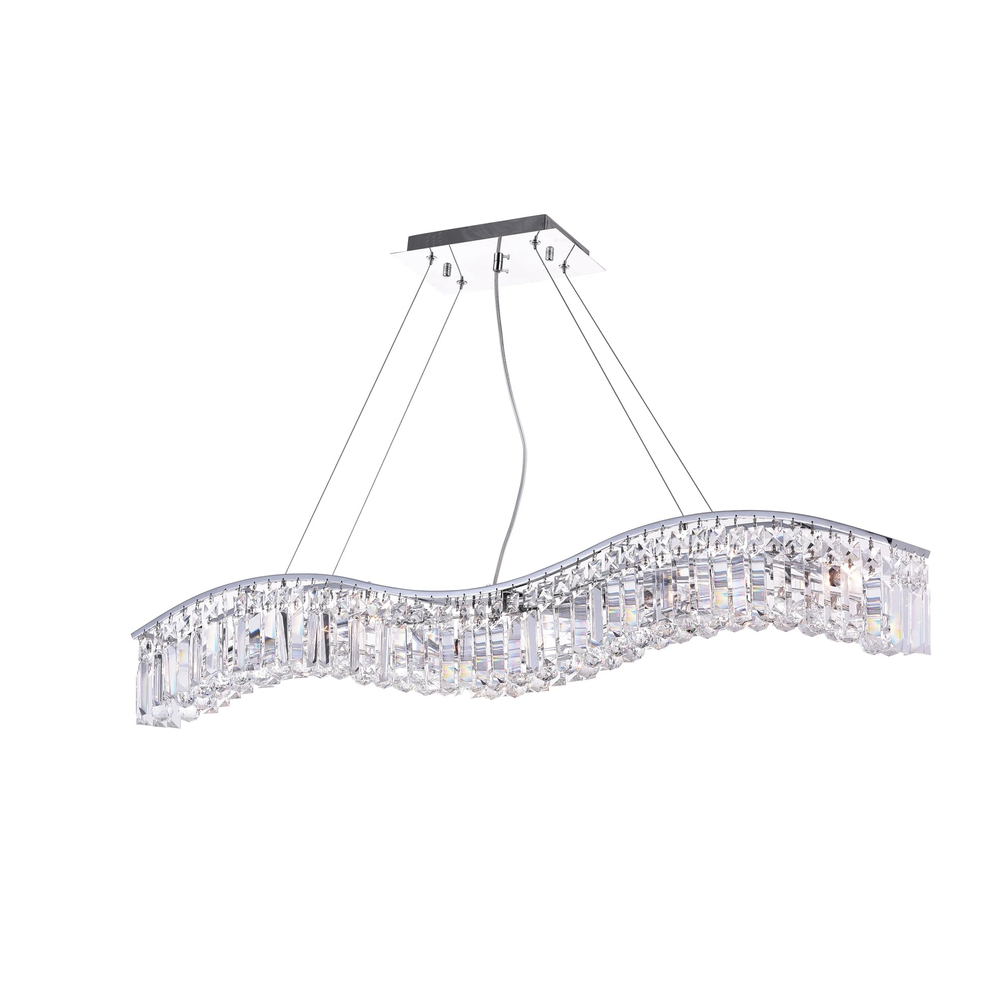 CWI Lighting Glamorous 7 Light Down Chandelier with Chrome Finish Fom