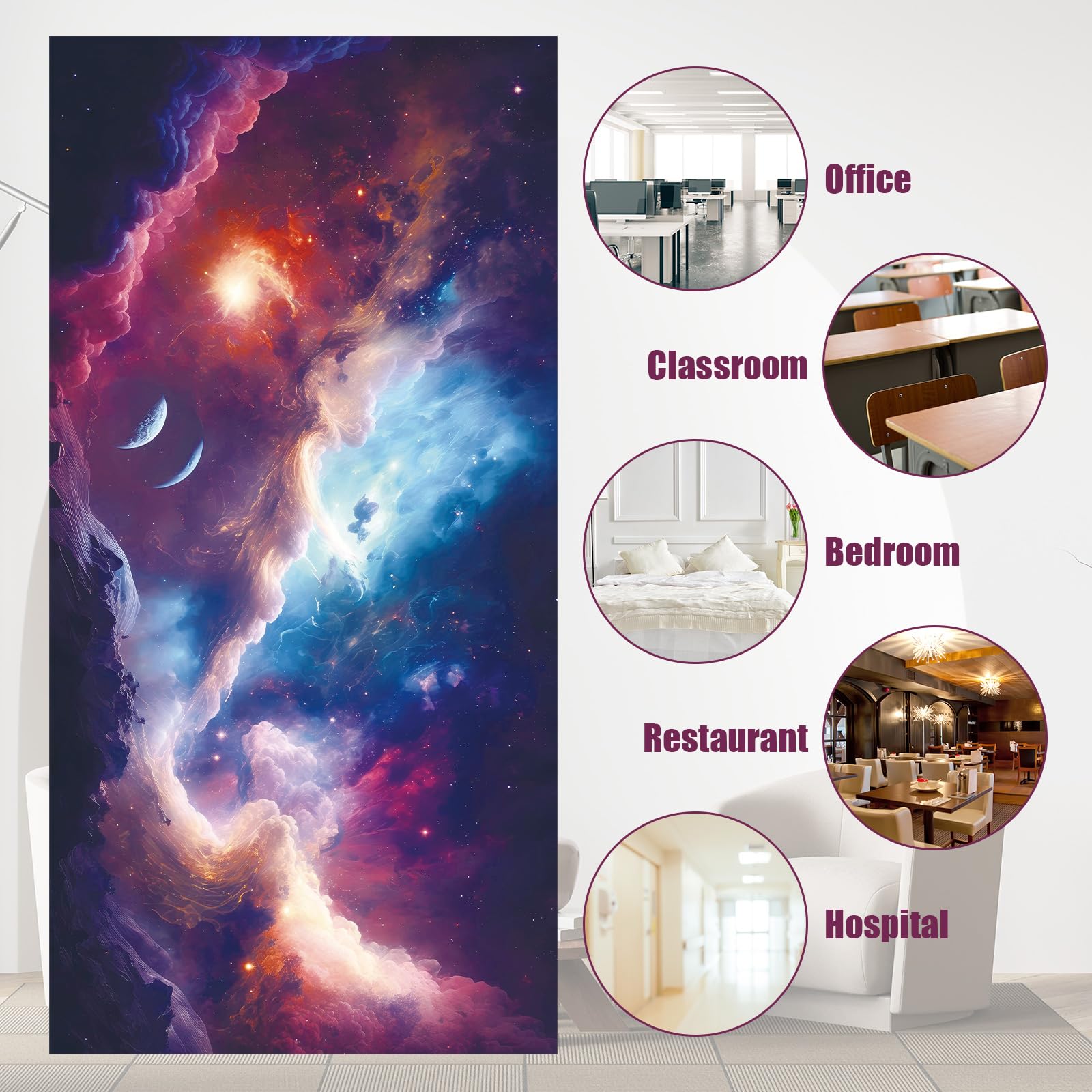 Outus Fluorescent Light Cover with 10 Magnets, 2 x 4 ft, Dreamy Sky, Reduces Glare for Office and Classroom