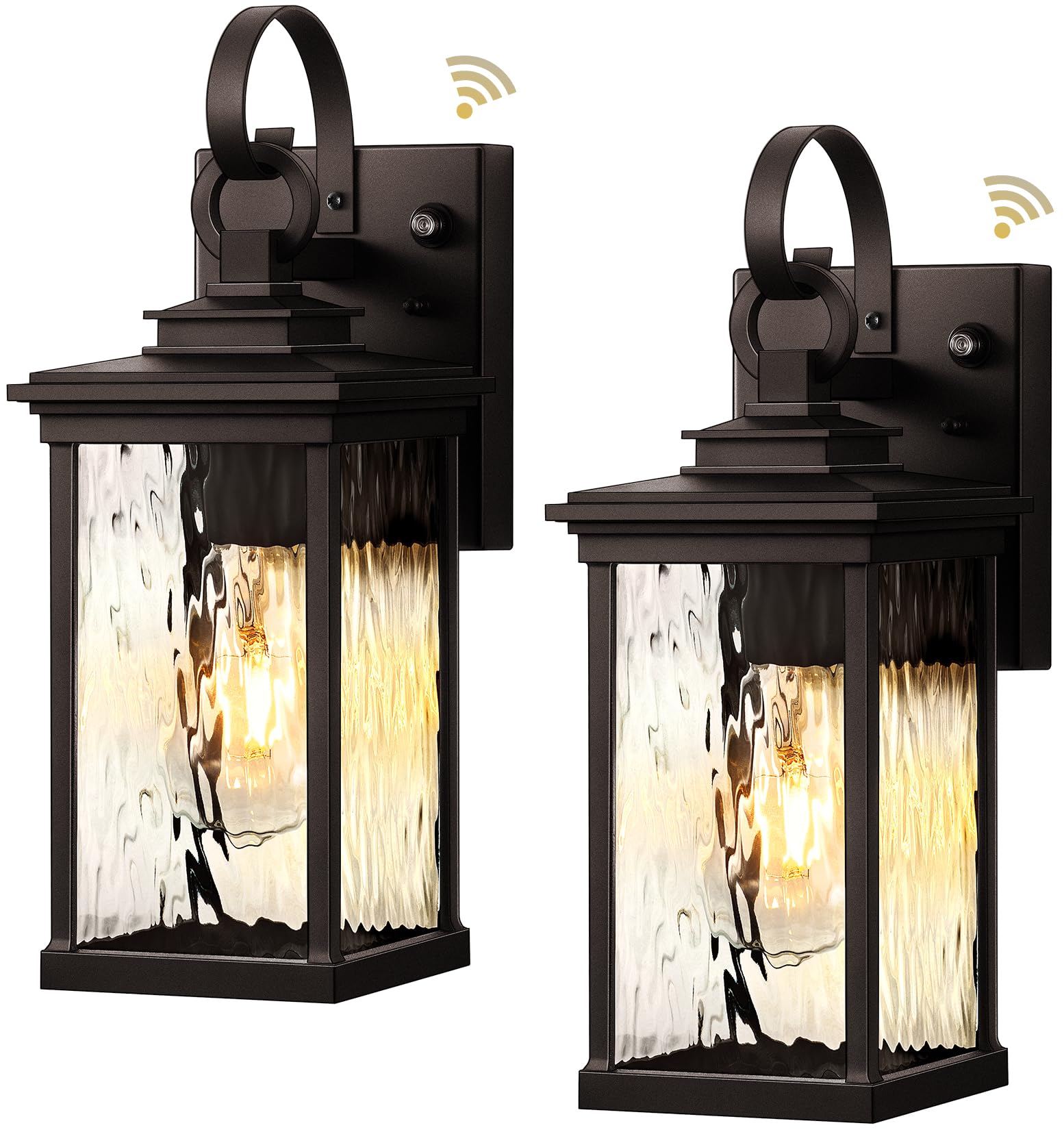 VIANIS 2 Pack Dusk to Dawn Outdoor Wall Sconce  Oil Rubbed Bronze Exterior Wall Lantern Lighting for House  100% Aluminum Waterproof Garage Door Light Fixtures Wall Mount  Modern Front Porch Lights