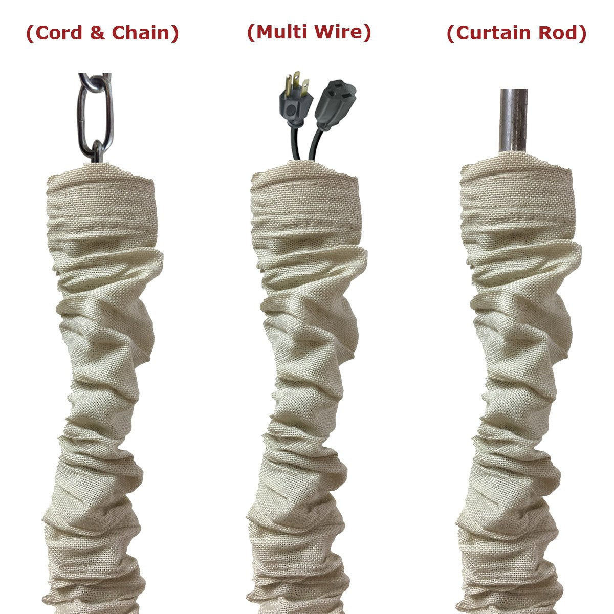 Royal Designs, Inc. Cc-1-Lb Beige Cord & Chain Cover, 4 Linen Fabric, Touch Fastener, Linen Beige