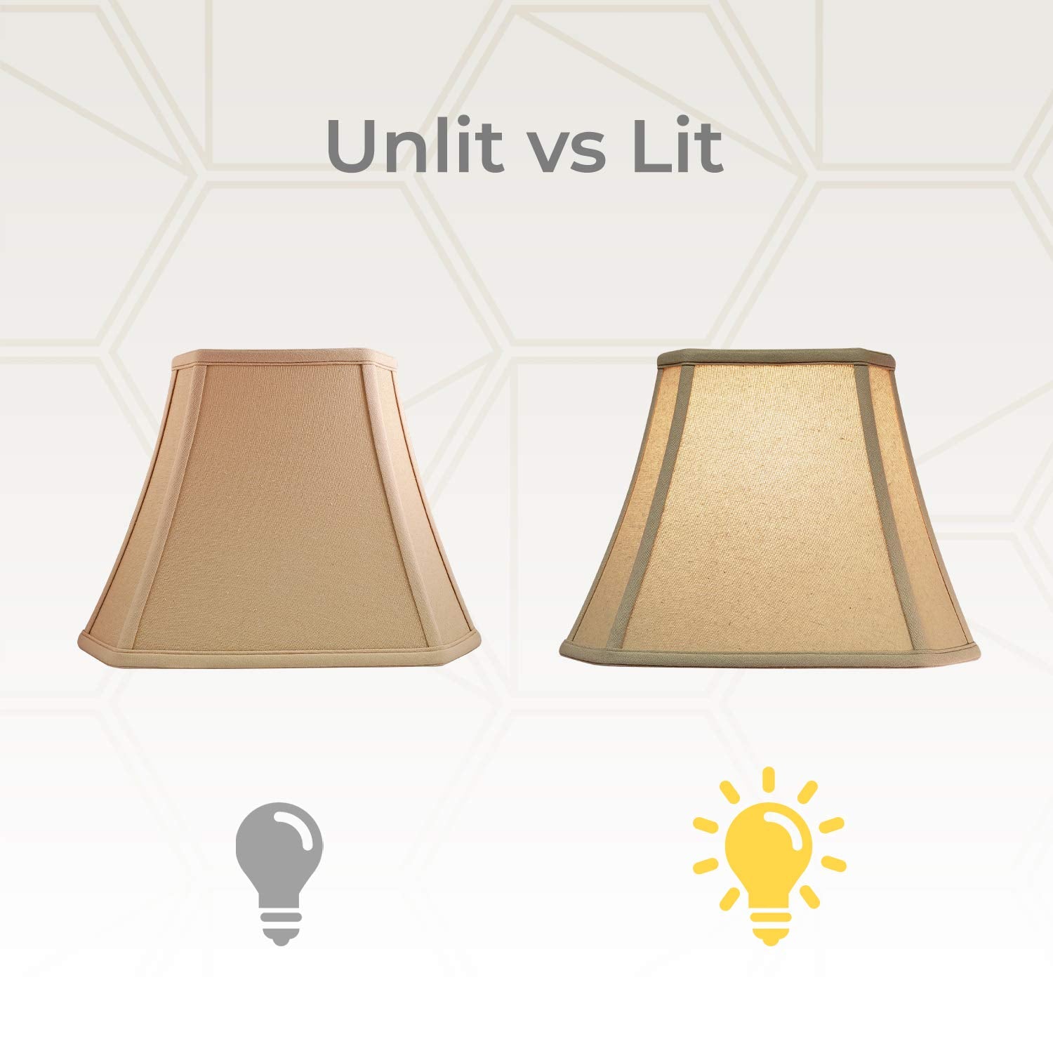 Royal Designs, Inc. Basic Lamp Shade, Rectangle Cut Corner, 6.5 x 12 x 10, Linen Beige, Model BSO-710-12LNBG