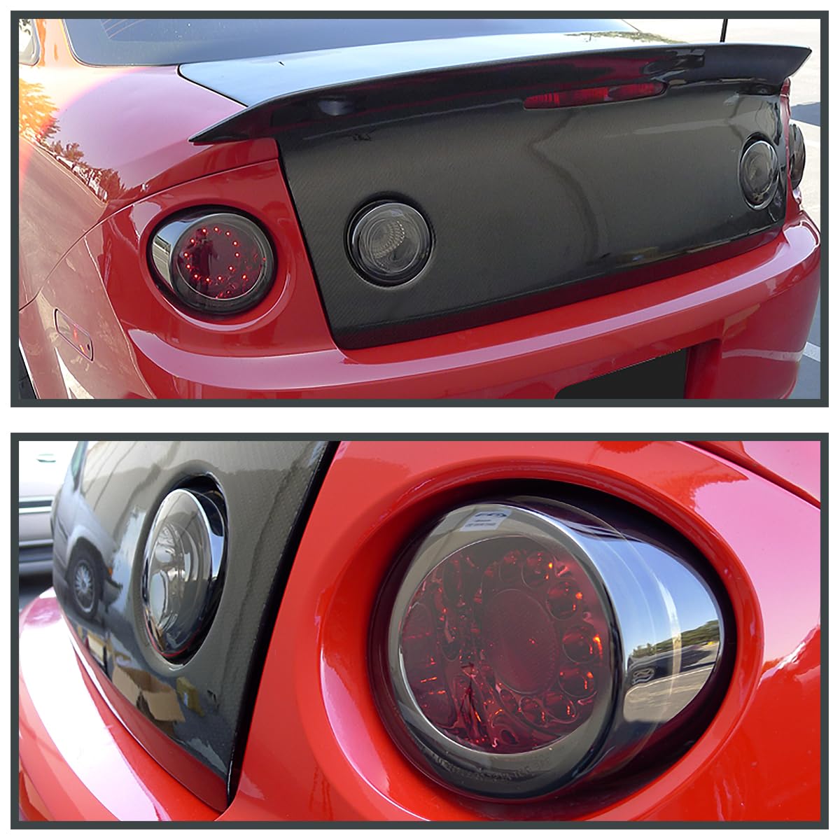 SPEC-D Tuning LED Tail Lights for 2005-2010 Chevy Cobalt Coupe, Smoke Lens, Left + Right Pair, Model LT-COB052GLED-TM