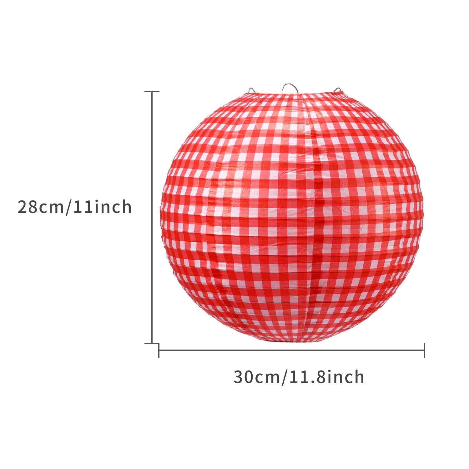 Blulu Picnic Party Decorations Red Paper Lanterns Checkered Round Hanging Lanterns For I Do Bbq Pizza Decorations Red And White