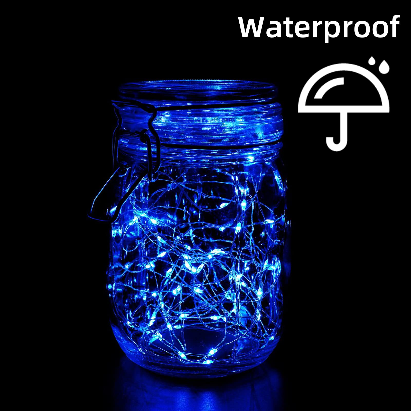 Lamphome 20 Pack Fairy Lights Battery Operated String Lights, 20 Led On 6.6Ft Silvery Copper Wire,Battery Case,Blue(20 Sets - Each 20 Count Led)