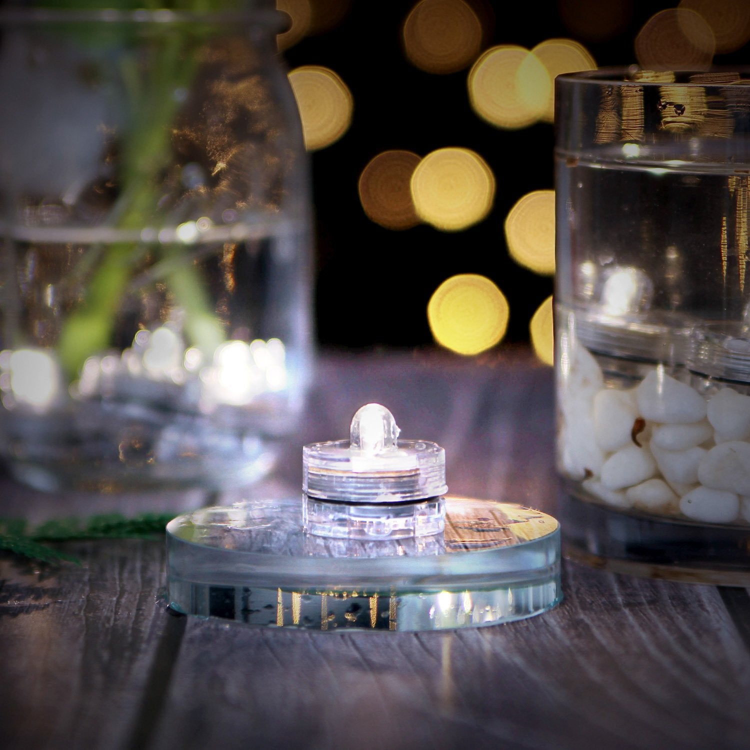 AGPTEK LED Submersible Waterproof Tea Vase Light Candles, Cool White, Model HL40A12, Size B