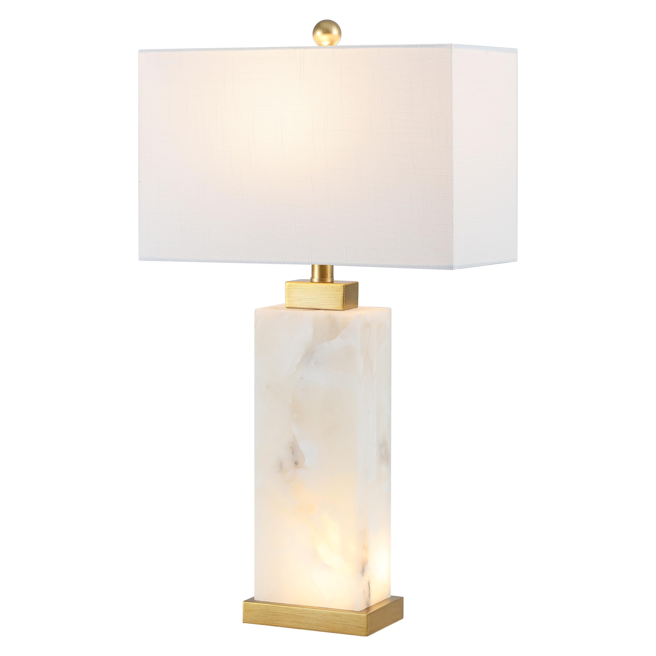 JONATHAN Y JYL6201A Elizabeth 27.5'' Alabaster LED Table Lamp Coastal Contemporary Bedside Desk Nightstand Lamp for Bedroom Livi