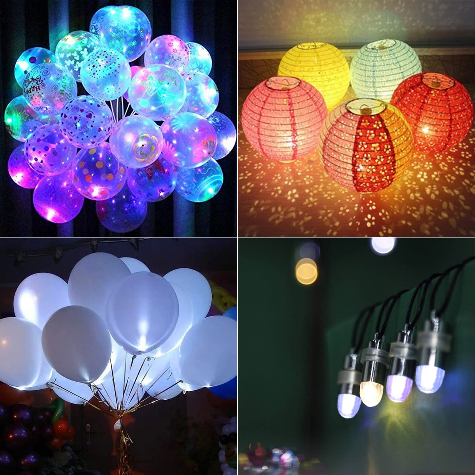 Acmee Non-Blinking Led Balloon Lights For Balloon Paper Lantern Party Decoration (12, White)