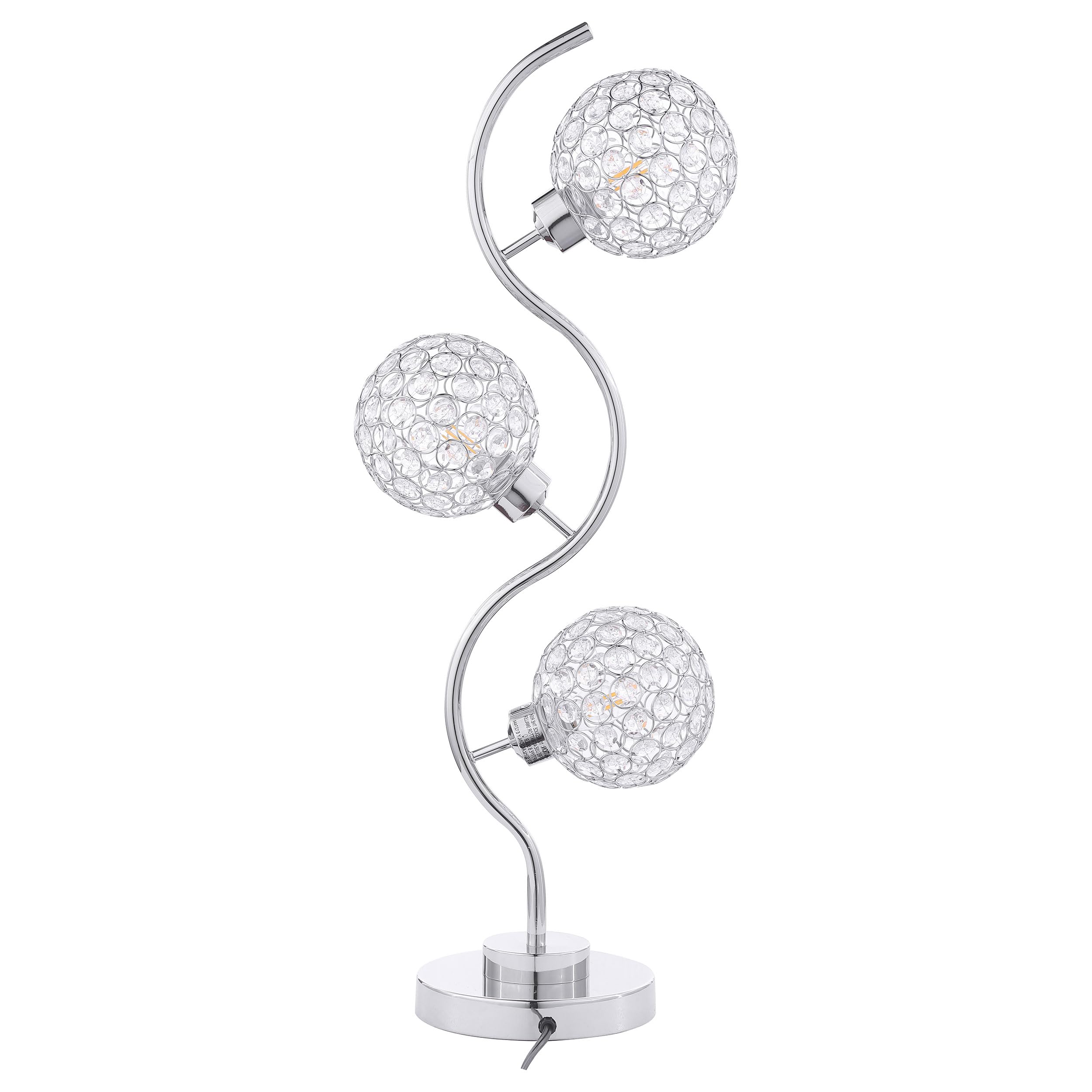Coaster Home Furnishings Amberley 33-Inch 3-Light Curvy Metal Table Lamp Silver