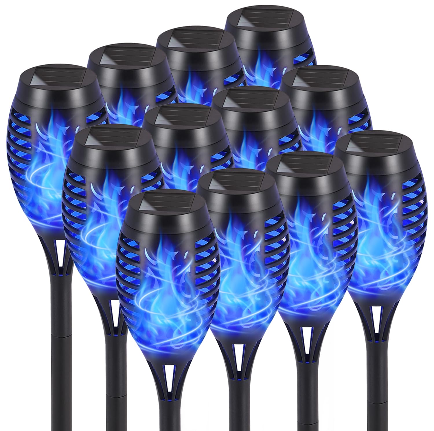Ridalux Solar Lights Outdoor, 12Pack Solar Torch Light With Flickering Flame For Garden Decor, Waterproof Outdoor Lighting Lands