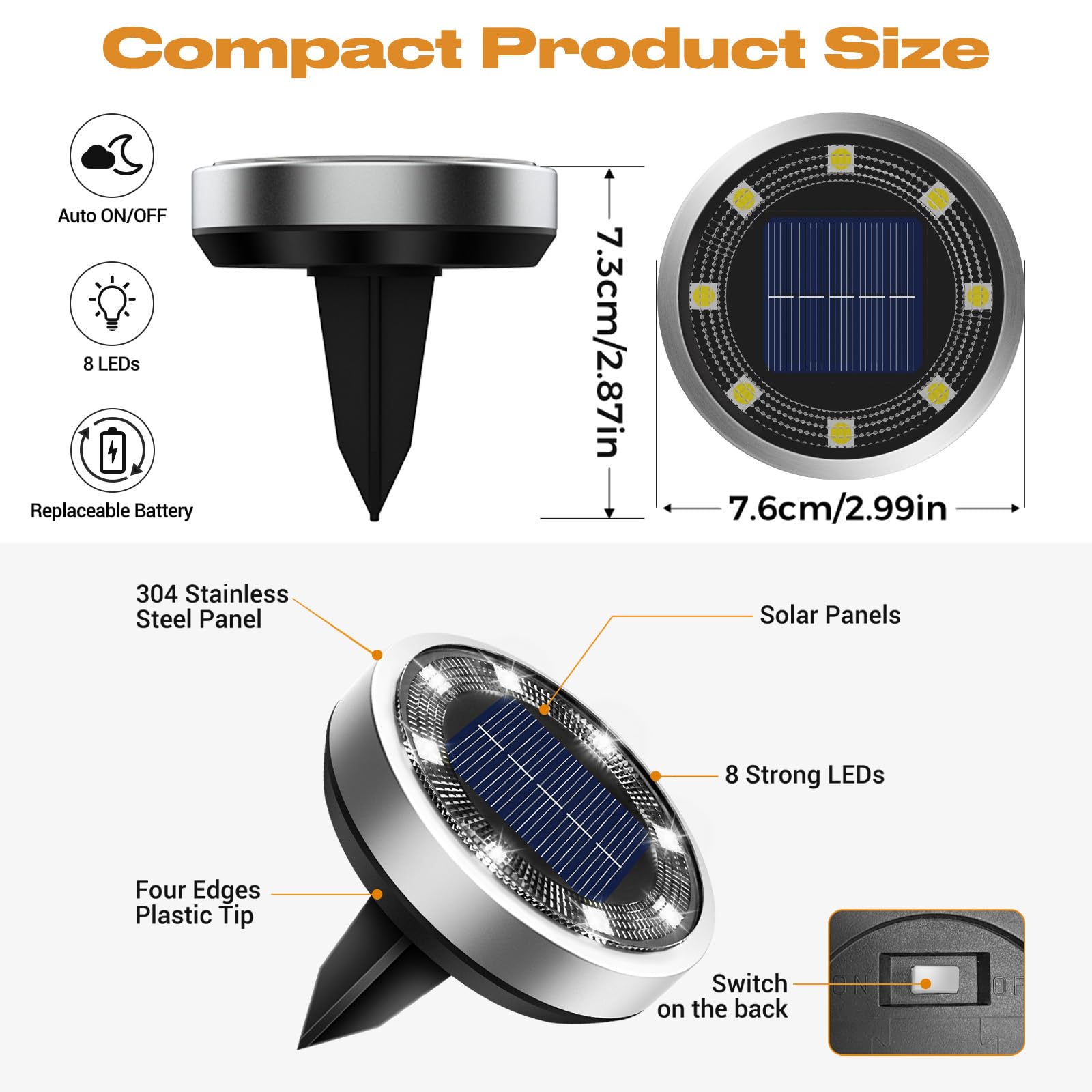 Vighep Solar Ground Lights 18 Pack Flat Solar Lights Outdoor Waterproof  Bright Led Solar Disc Lights  6000K Cool White Landscape Lighting For Outside Yard Garden Pathway Driveway Lawn