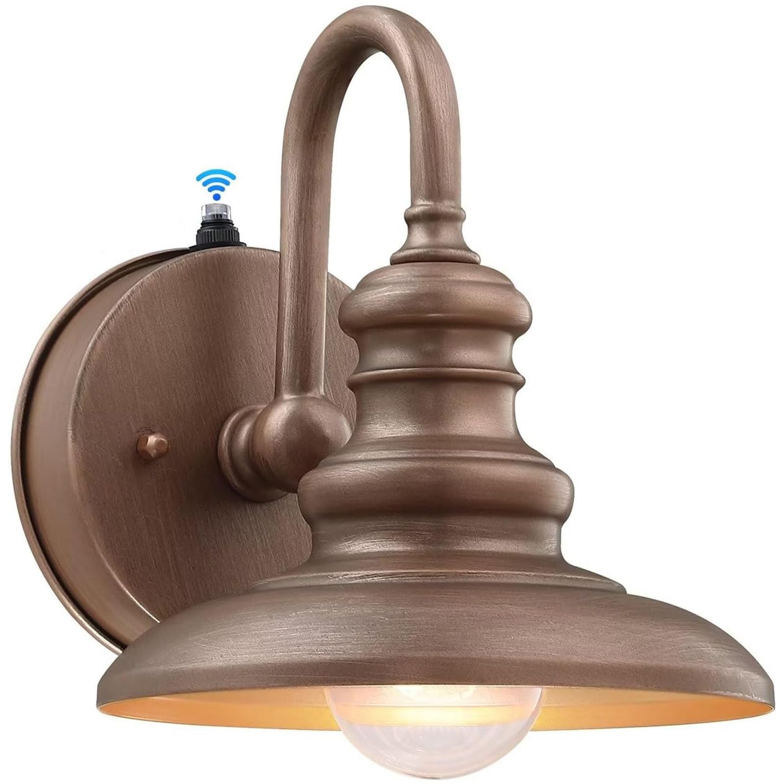 LONEDRUID Outdoor Gooseneck Barn Light, Waterproof Wall Sconce, Rustic Bronze Finish, Ideal for Porch, Garage, and Patio