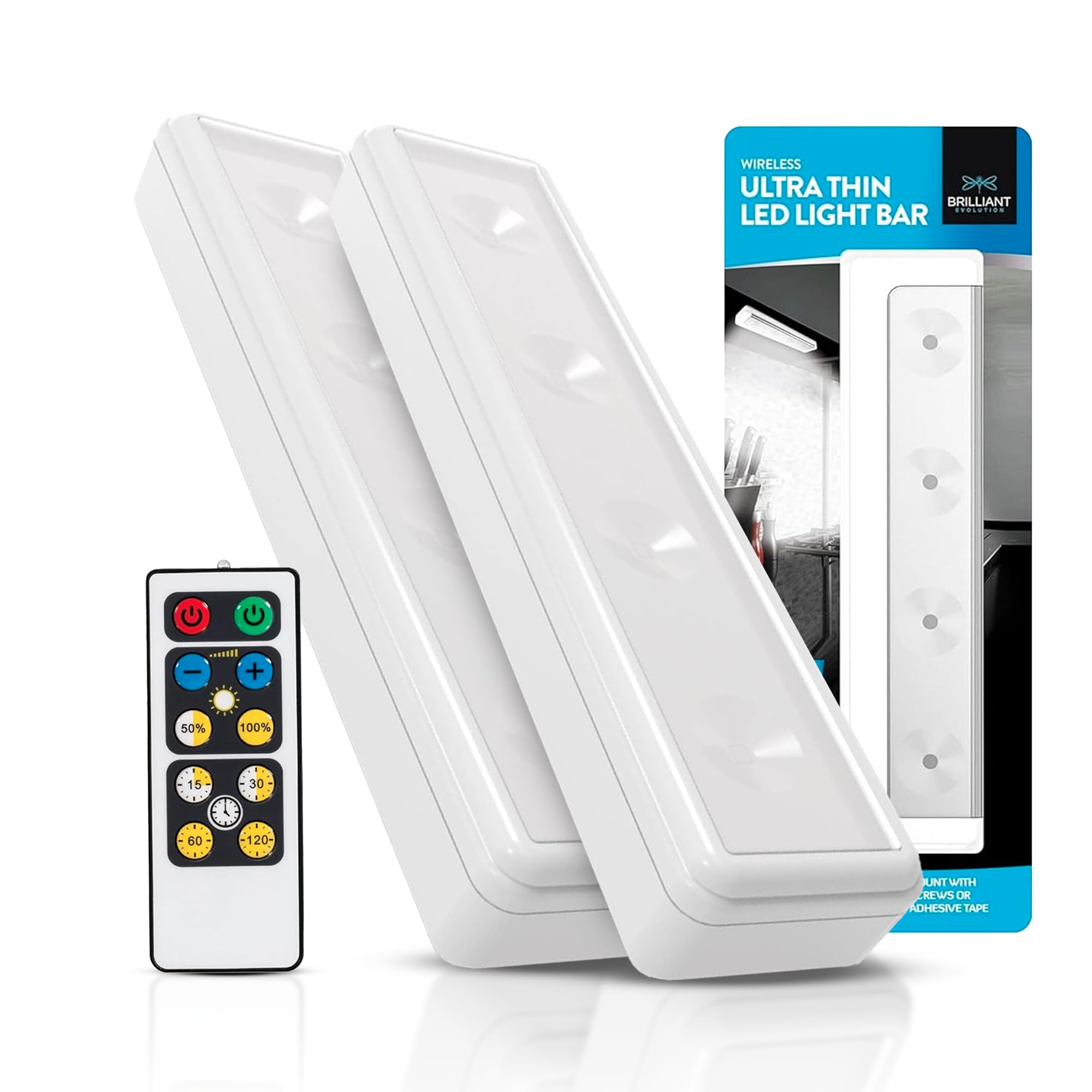 Brilliant Evolution Stick On Touch Wireless Lights With Remote - 8.5L Battery-Powered Led Under Cabinet Lighting For Kitchen, Cl