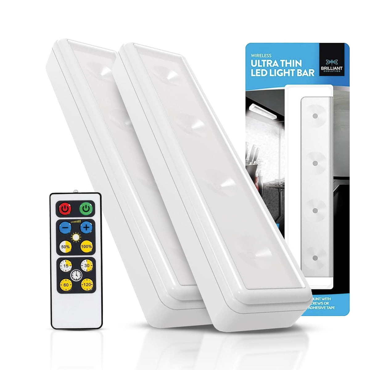 Brilliant Evolution Stick On Touch Wireless Lights With Remote - 8.5L Battery-Powered Led Under Cabinet Lighting For Kitchen, Cl