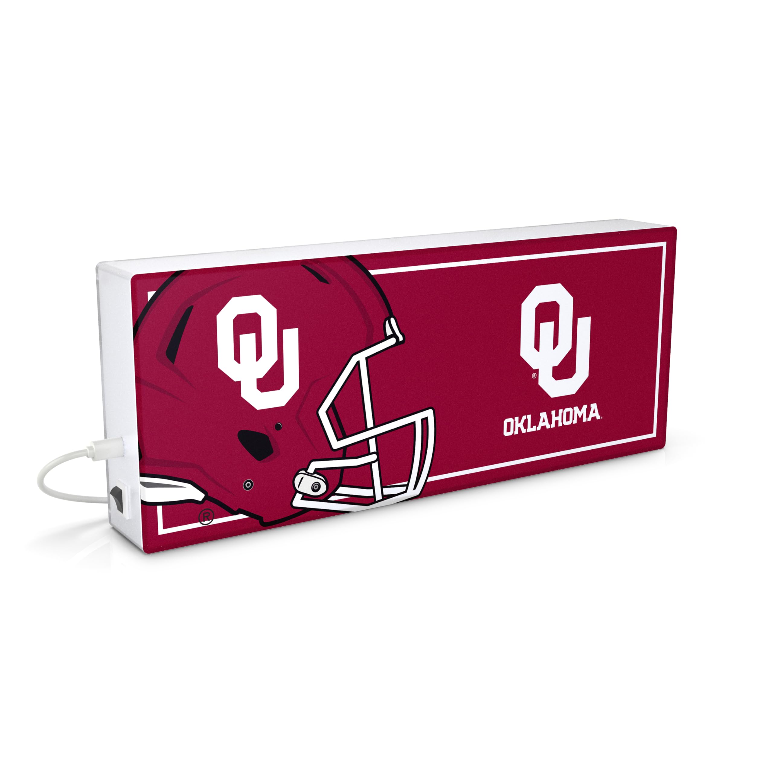 SOAR NCAA LED Ambience Light Box: Elevate Your Space with Officially Licensed Wall D  cor, Oklahoma Sooners