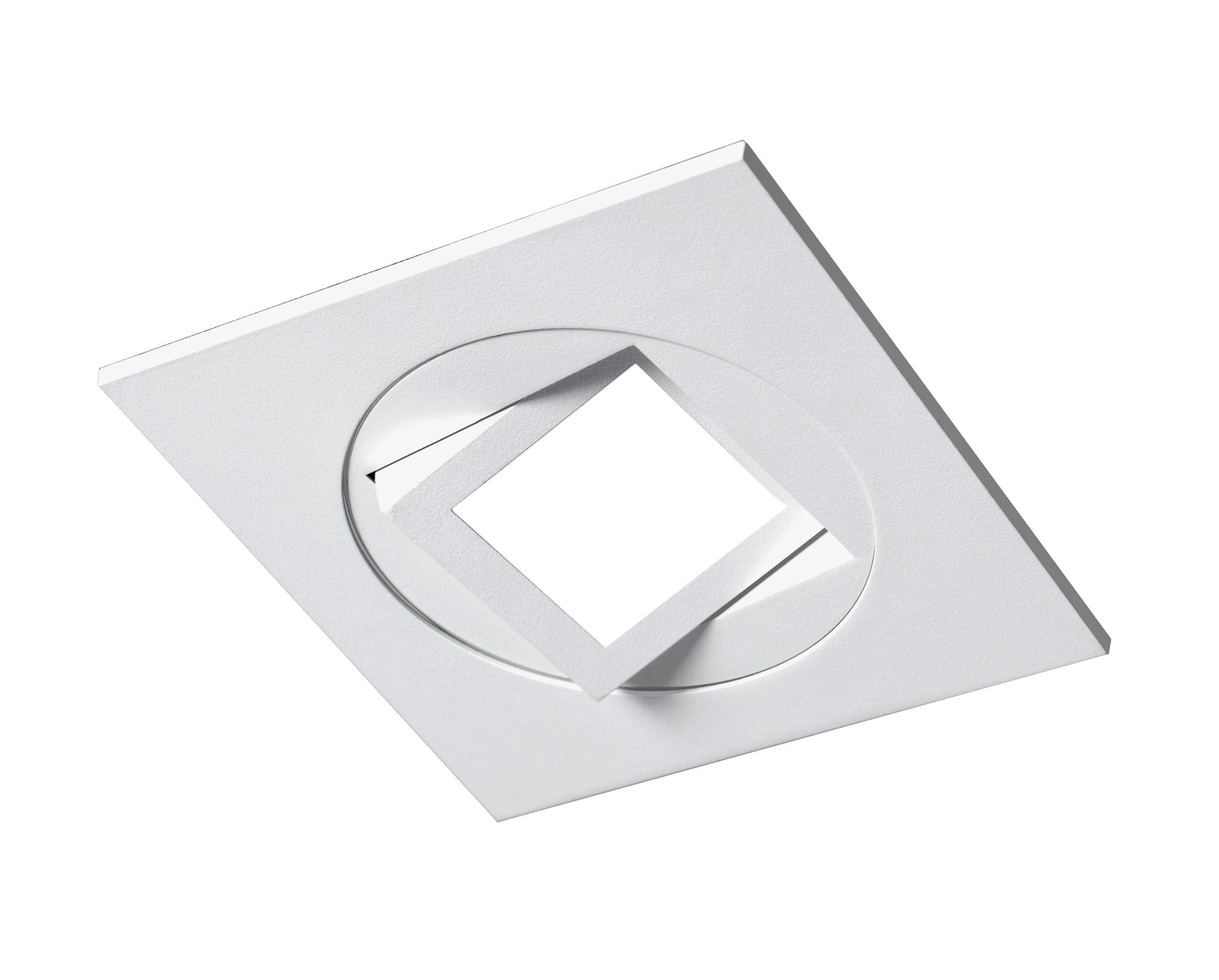 NICOR Lighting 4 inch White Square Multi-Adjustable Recessed LED Downlight, 2700K (DQR4MA11202KWH)
