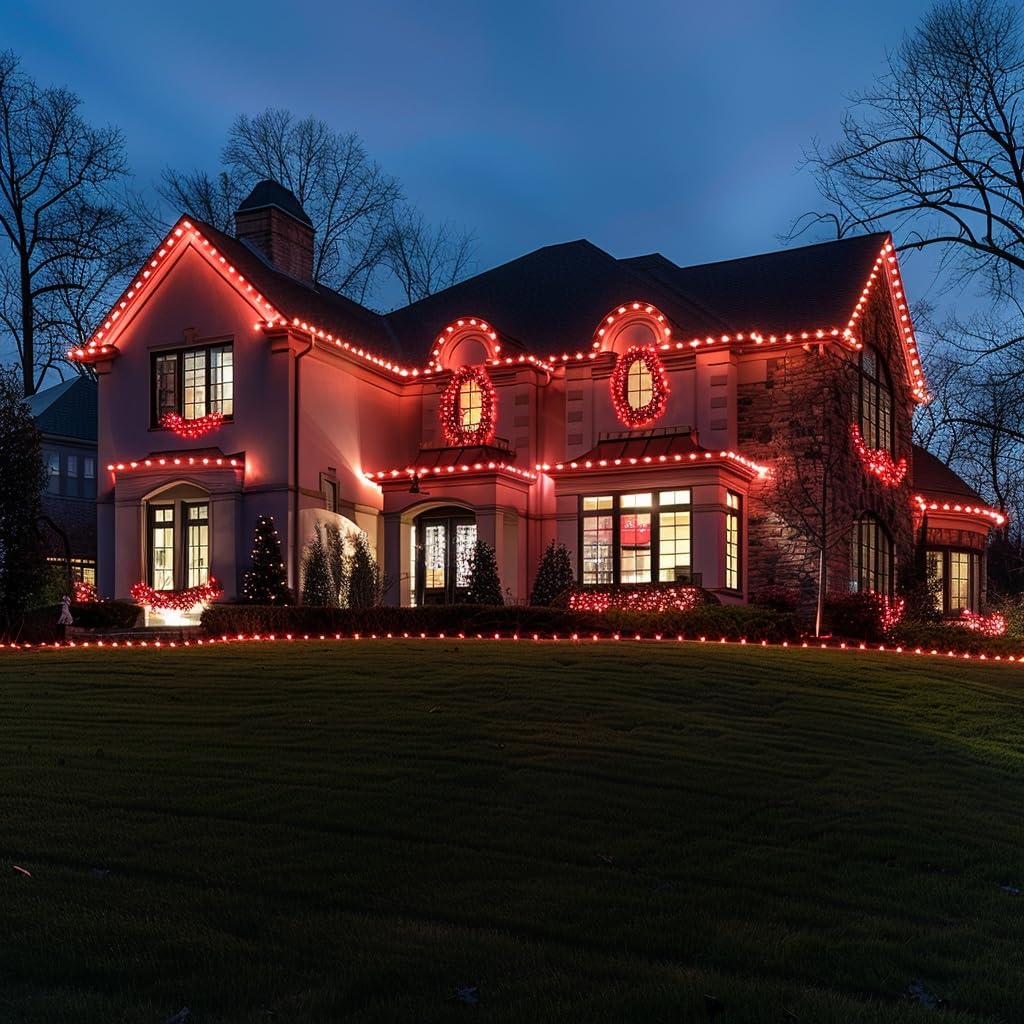 Tw Shine C9 Christmas Lights, 100 Led 66 Ft Christmas String Lights Outdoor With 8 Modes Timer Waterproof Connectable For Indoor Yard Xmas Tree House Decorations (Red)