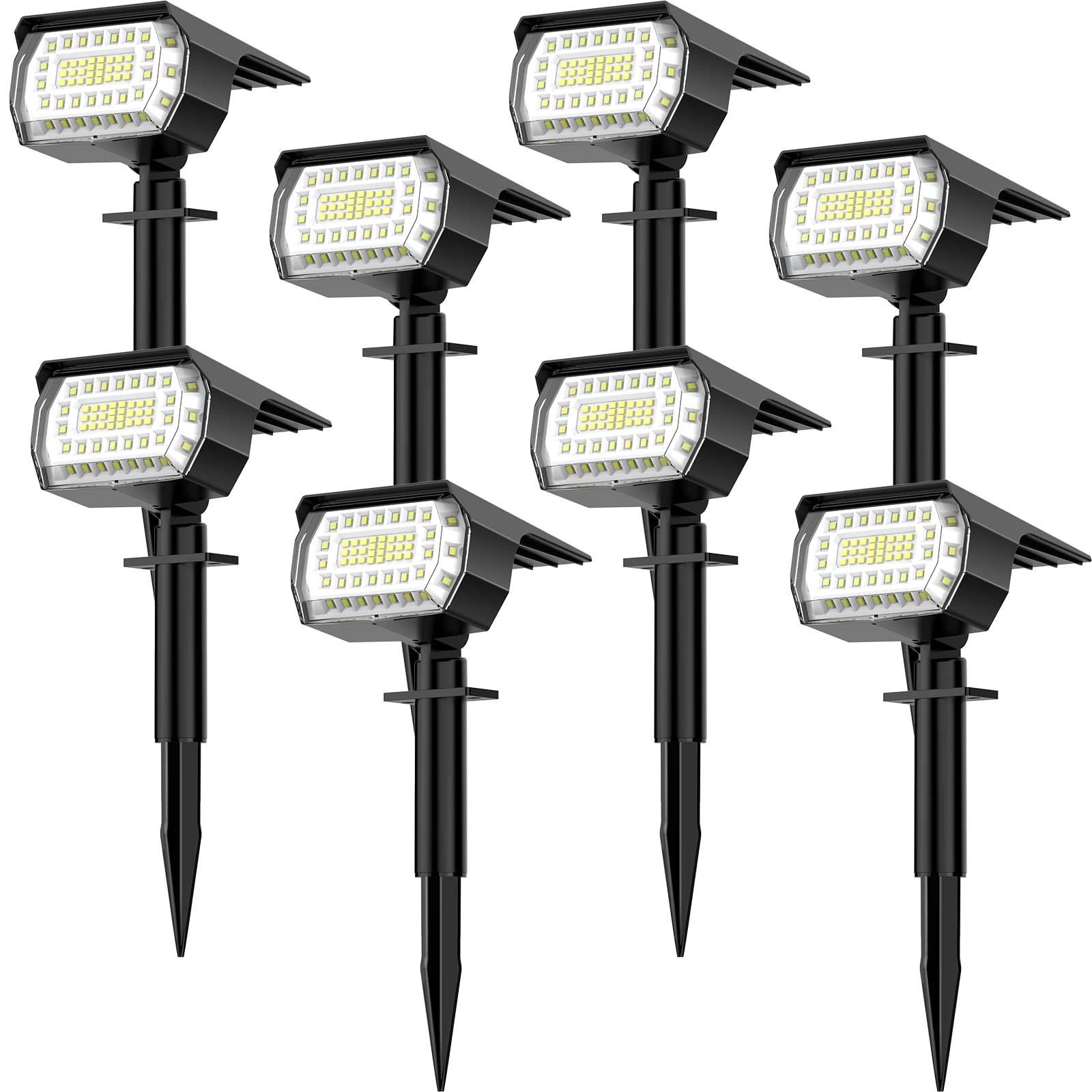 LANSOW Solar Spot Lights Outdoor, [8 Pack/57 LED] 2-in-1 Solar Landscape Spotlights, 3 Modes IP65 Waterproof Dusk to Dawn Solar 