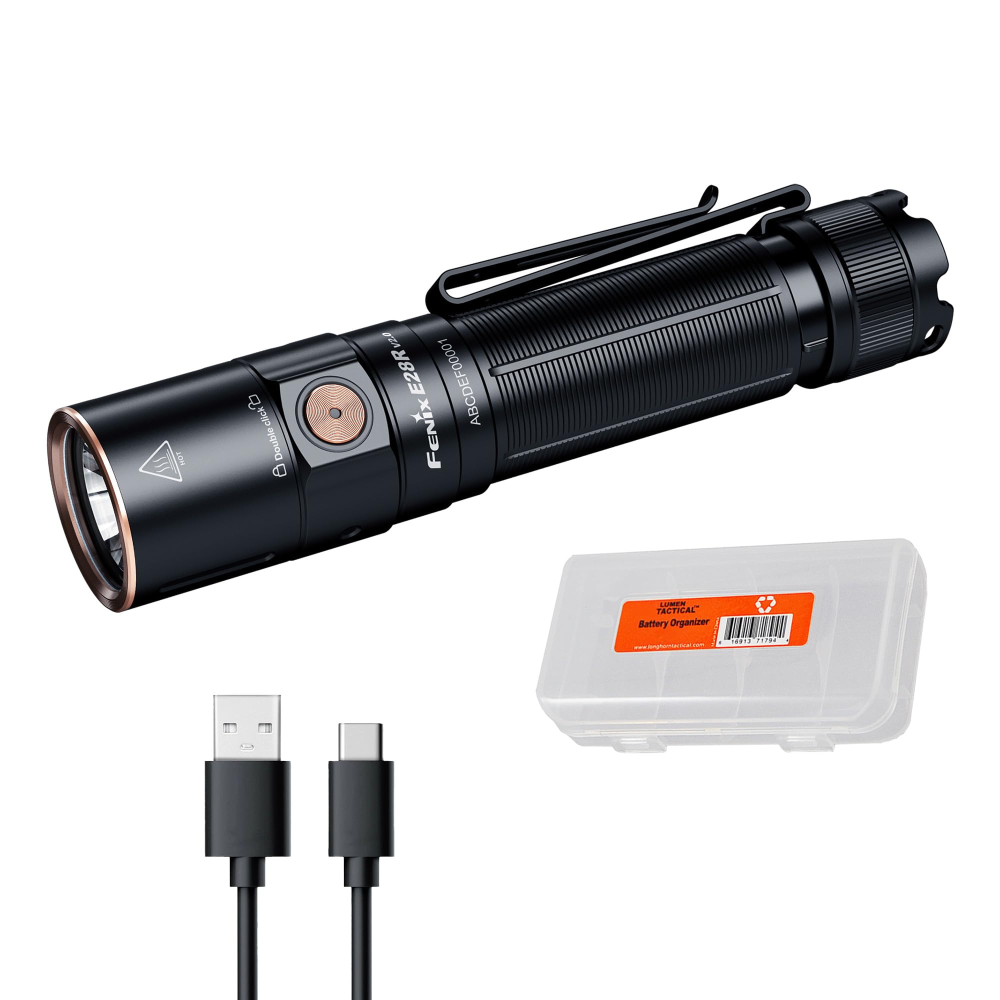 Fenix E28R V2.0 EDC Flashlight, 1700 Lumen USB-C Rechargeable Compact Pocket Size with Magnetic Tail
