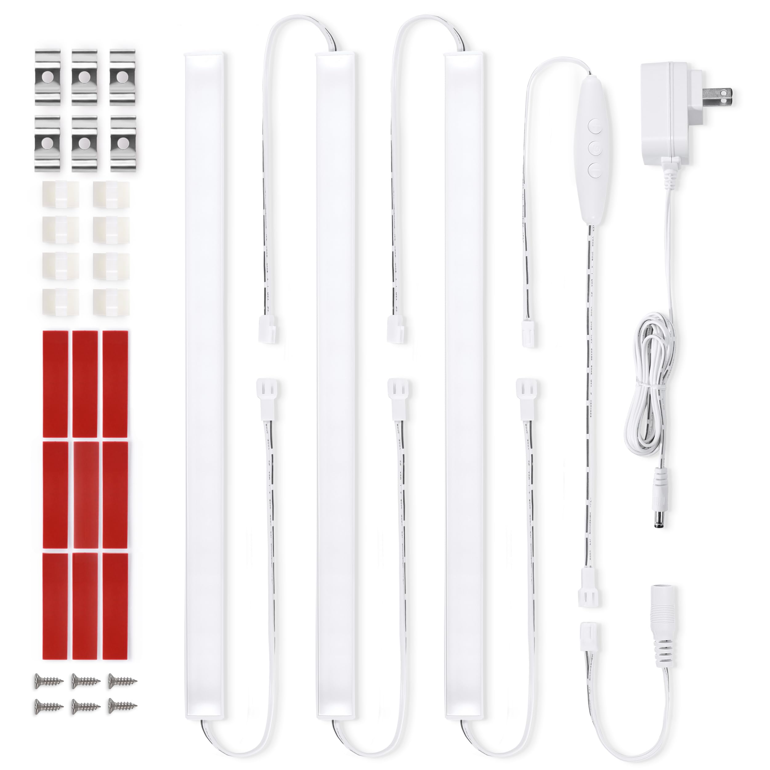 Litever Under Cabinet Lighting Kit Plug in, 6 pcs 12 Inches LED Light Bars. Super Bright Dimmable Linkable for Kitchen Undercabi