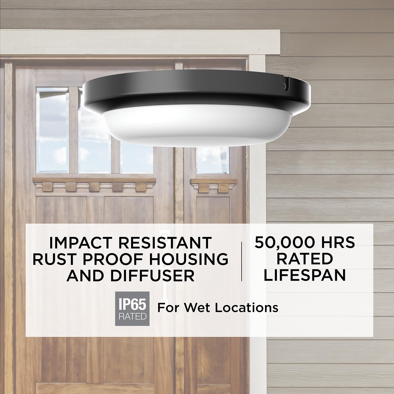 Afx Deaw08 Dean Led Flush Mount Ceiling Light For Outdoor Use With 3 Selectable Color Temperatures - 8'' - Black