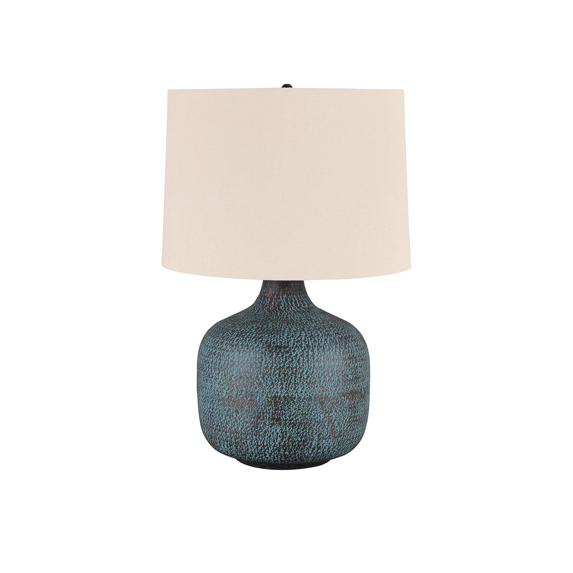 Signature Design by Ashley Malthace 24.5 Metal Accent Table Lamp, Beige, Copper, Blue & Bronze