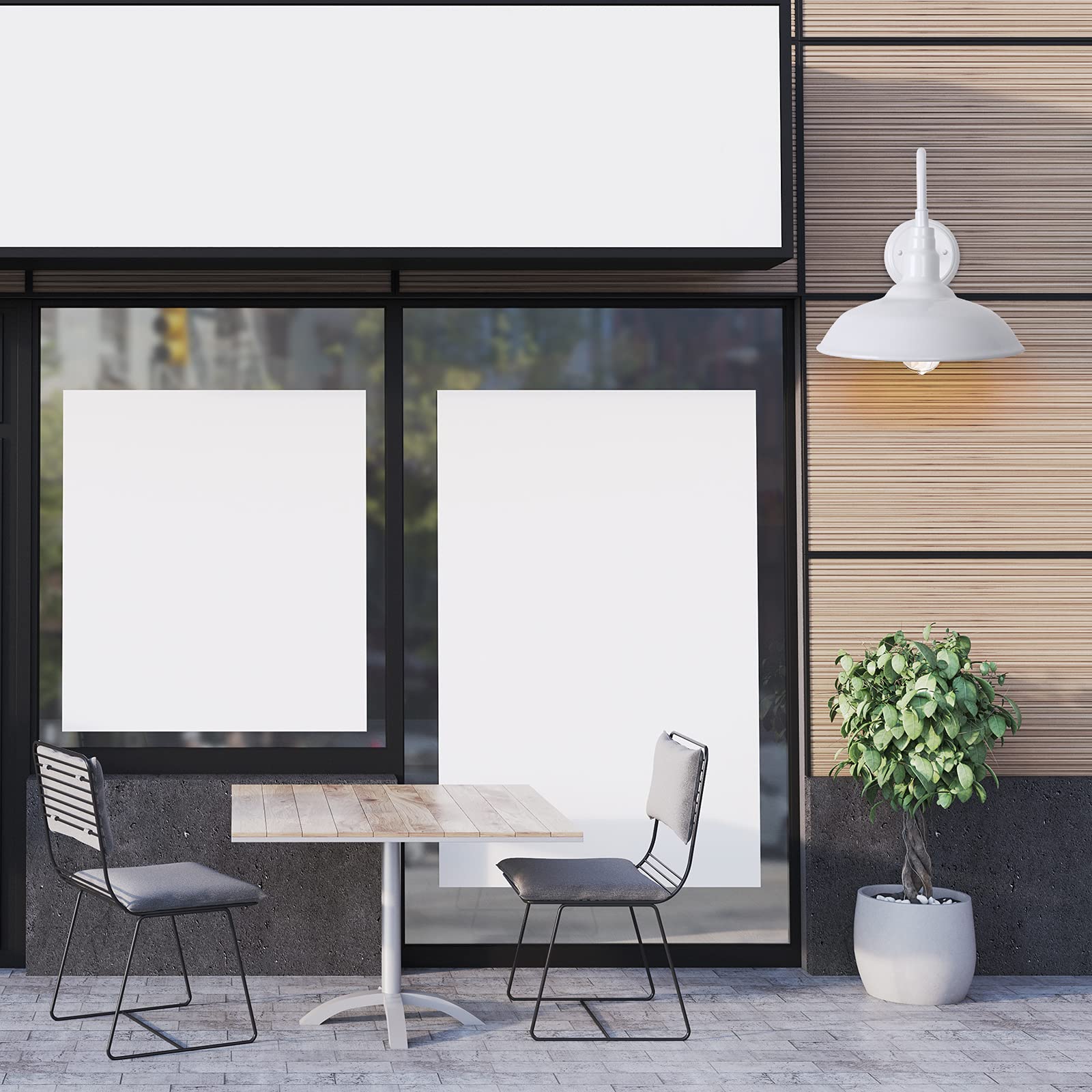 Goalplus 10&quot; White Gooseneck Barn Light Fixture - Waterproof Outdoor Wall Lantern, Farmhouse Style