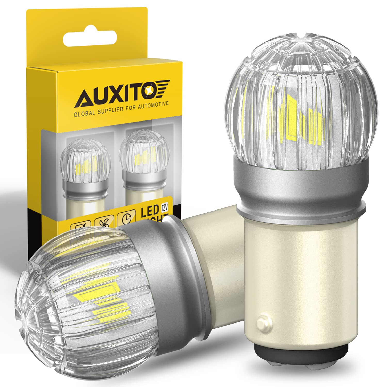 Auxito 1157 Led Bulb White, Super Bright Unique 1:1 Design, 7528 2057 2357 Bay15D Car Bulbs For For Tail Light, Reverse Backup L
