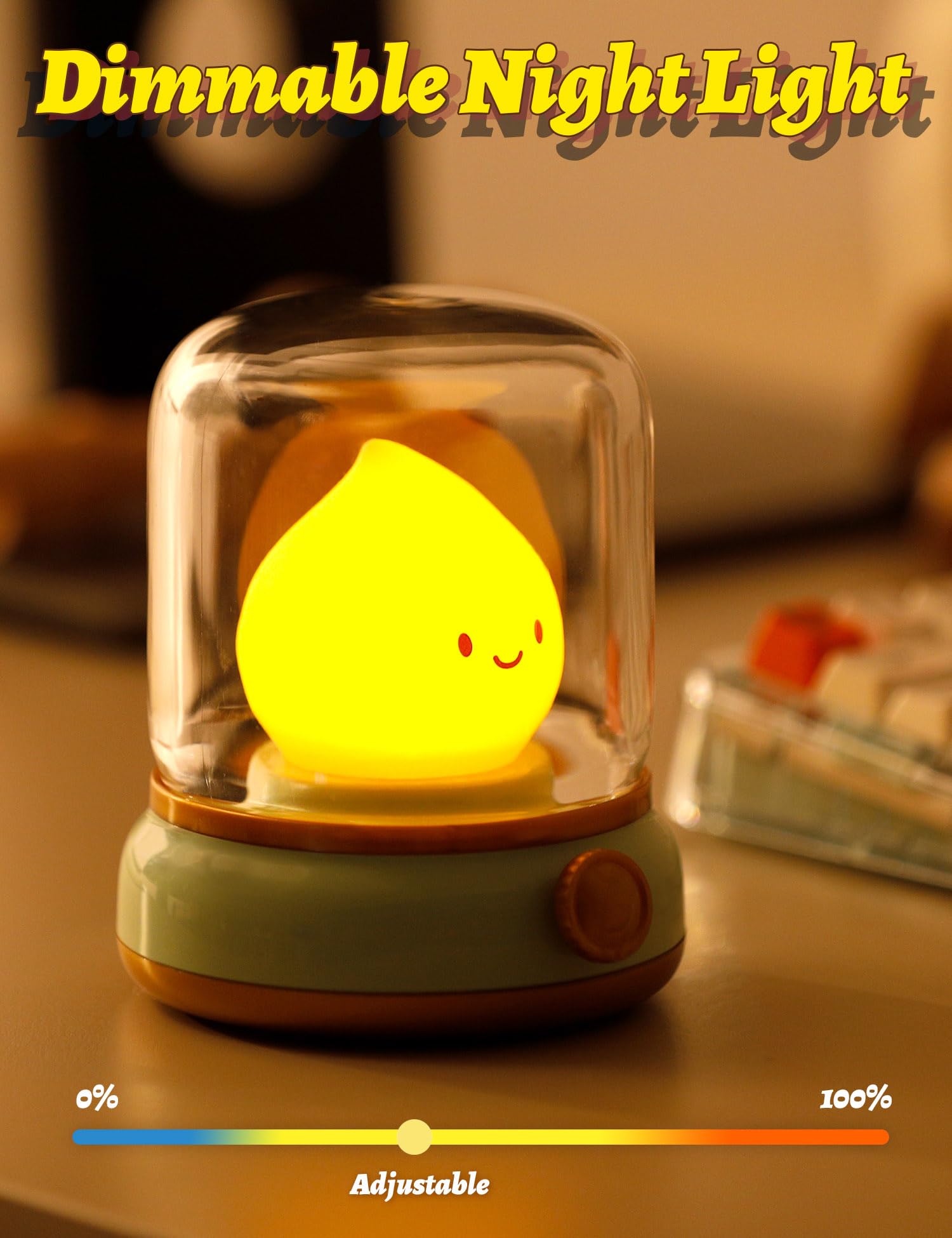 Bandiancy Cute Kerosene Night Light, Cozy Light,Rechargeable Night Light,Shower Lamp, Lovely Decoration, Night Lights For Adults,Cool Lamp,Suitable For A Variety Of Holiday Gifts Halloween