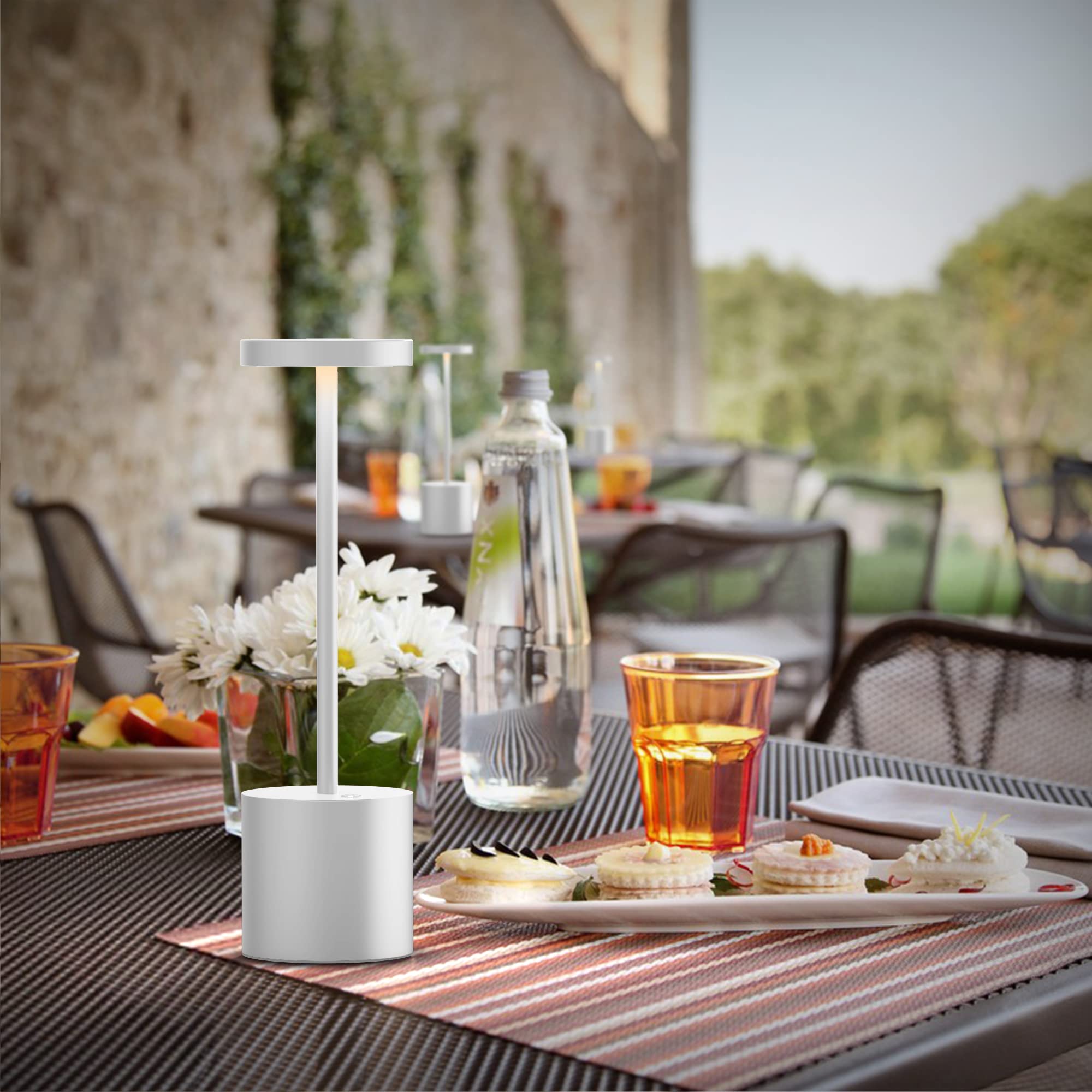 Yiben 2Pack Cordless Led Table Lamp, 5000Mah Rechargeable, 3 Brightness Levels, White