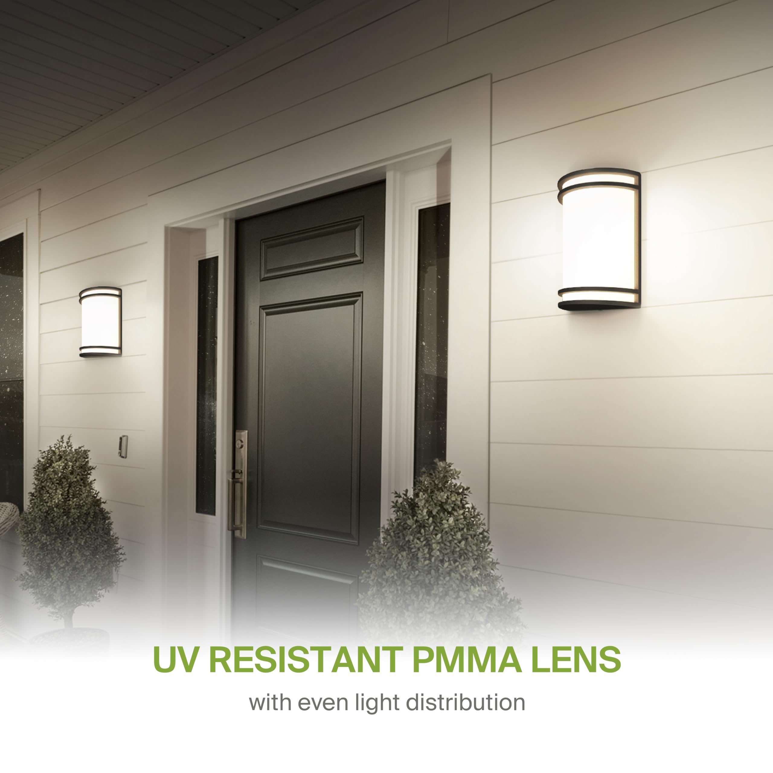 ASD 10 Inch LED Outdoor Wall Mount Light Fixture - Matte Black Modern Wall Sconce Lighting - 120-277V 15W 3000/4000/5000K Adjust