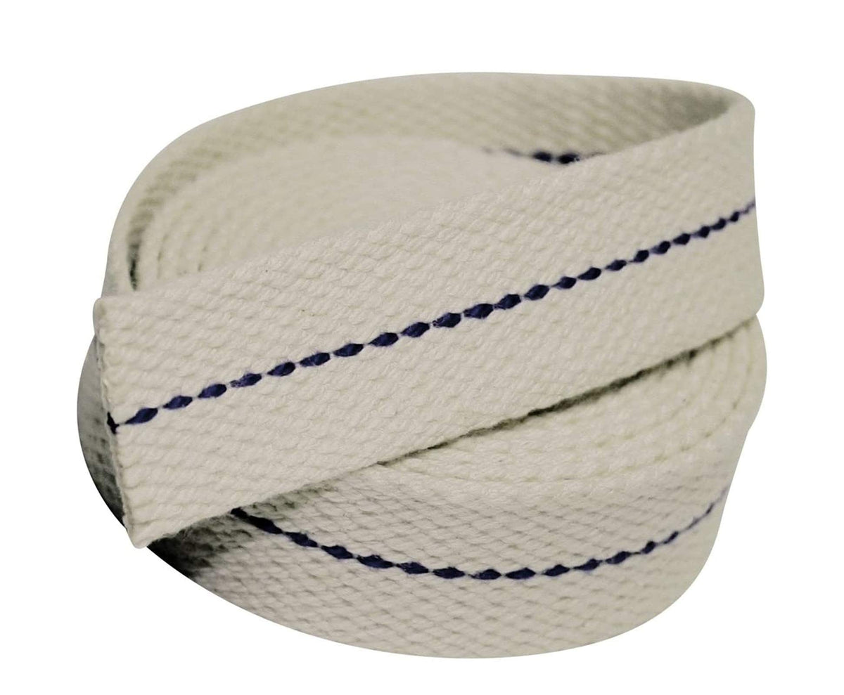 Oil Lamp Mate 7/8'' Inch Flat Cotton Oil Lantern or Oil Lamp Wick with Purple Stitch. 6 Foot Roll