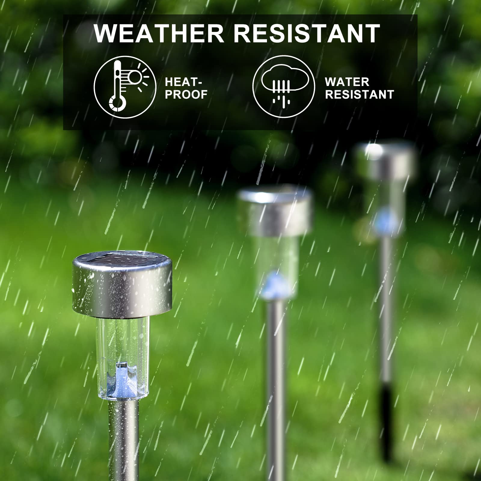 Solar Lights Outdoor Waterproof  Stainless Steel Led Landscape Lighting  Solar Garden Lights  Outdoor Christmas Decorations For Yard  Pathway  Walkway  Patio  Lawn - 16 Pack (Warm White)