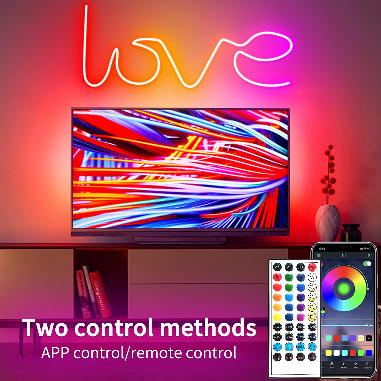 Segrass 16.4Ft Rgb Led Neon Light Strip - Waterproof, Flexible, App Remote Control For Decor