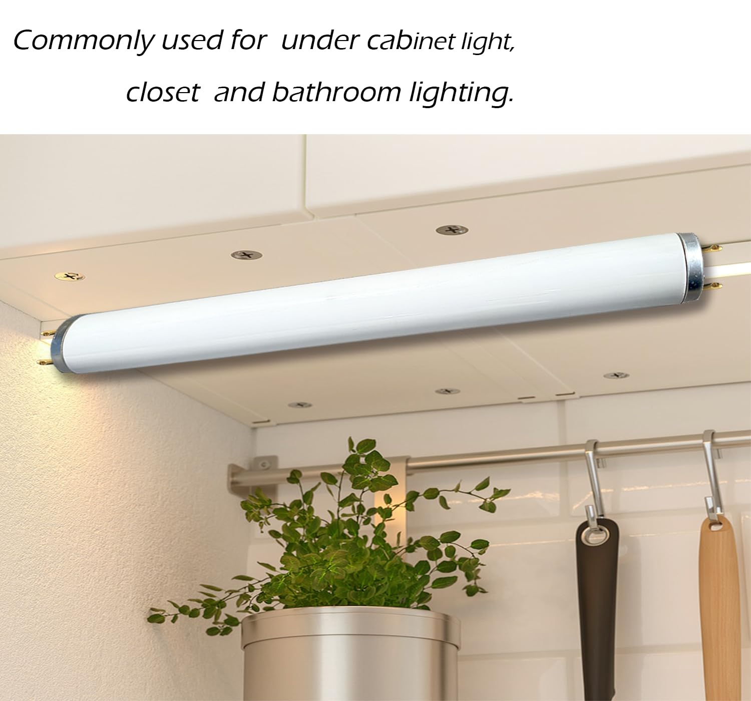 Cemlorot F15T12 Cool White Fluorescent Light Bulb 18" 15W T12 Tube 4100K Replacement for Kitchen and Bath