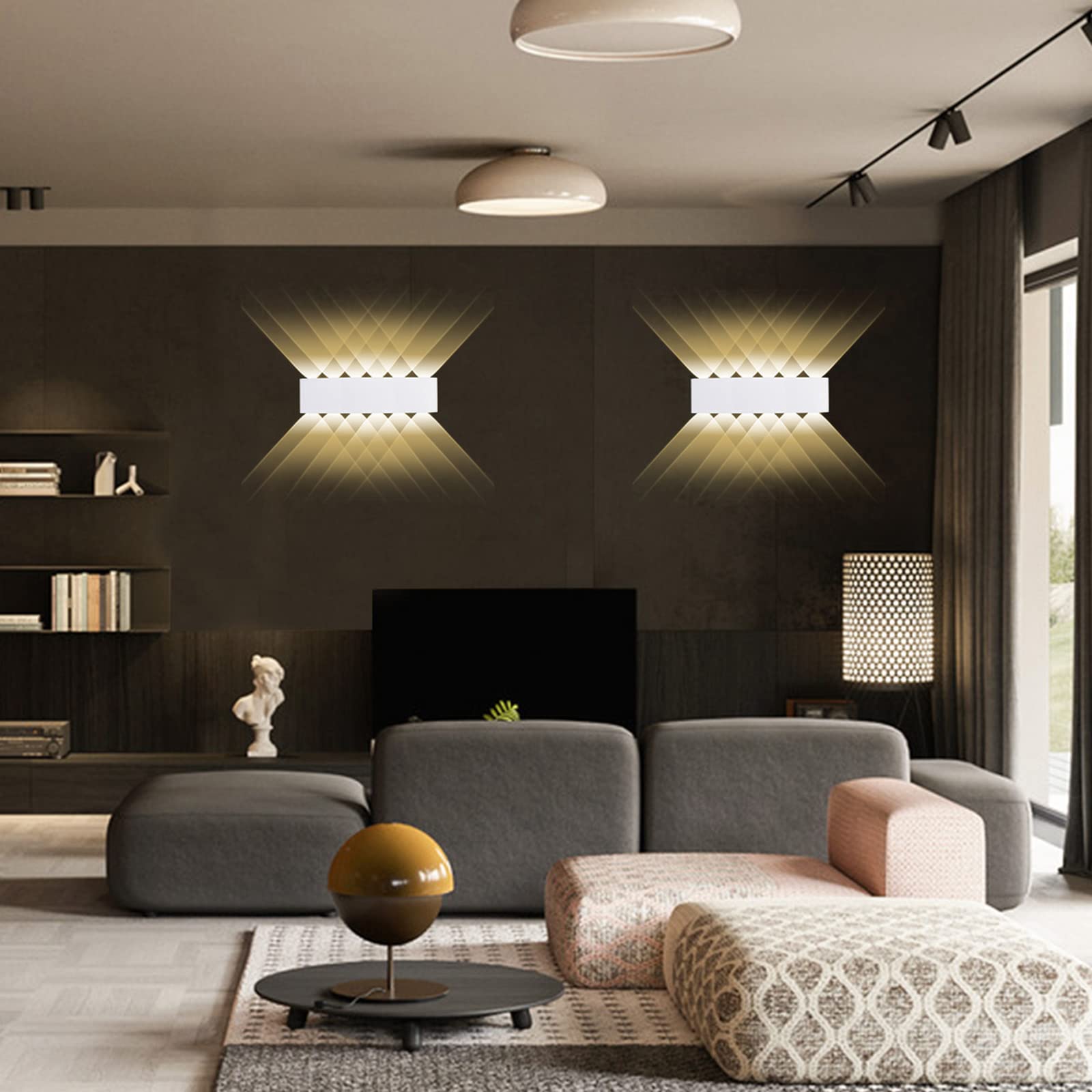 Kawell LED Wall Sconce, 12W Waterproof Modern Design, Matte White, Model 33-AU572-WT-WW, Indoor/Outdoor Use