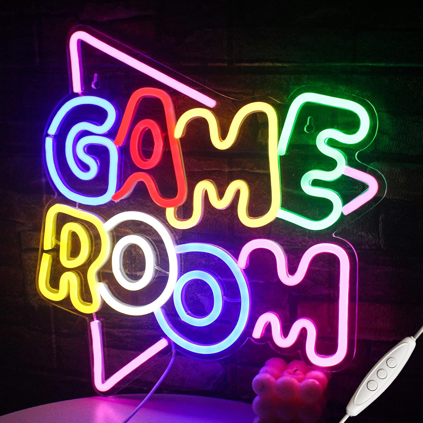 Gamerneon Game Room Neon Sign LED Light 15.3inx11.8in Colorful HZ-WX-NL-6355 for Teen Boy Bedroom and Home Bar Decor