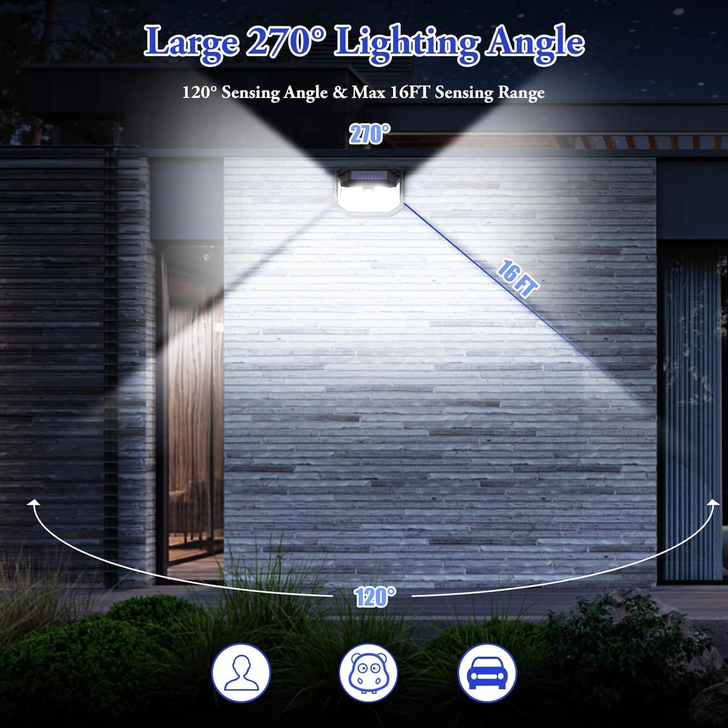 Solar Outdoor Lights, 12-Pack Super Bright 178 Leds Motion Sensor Wall Light With 270? Wide Angle & 3 Modes, Waterproof Solar Po