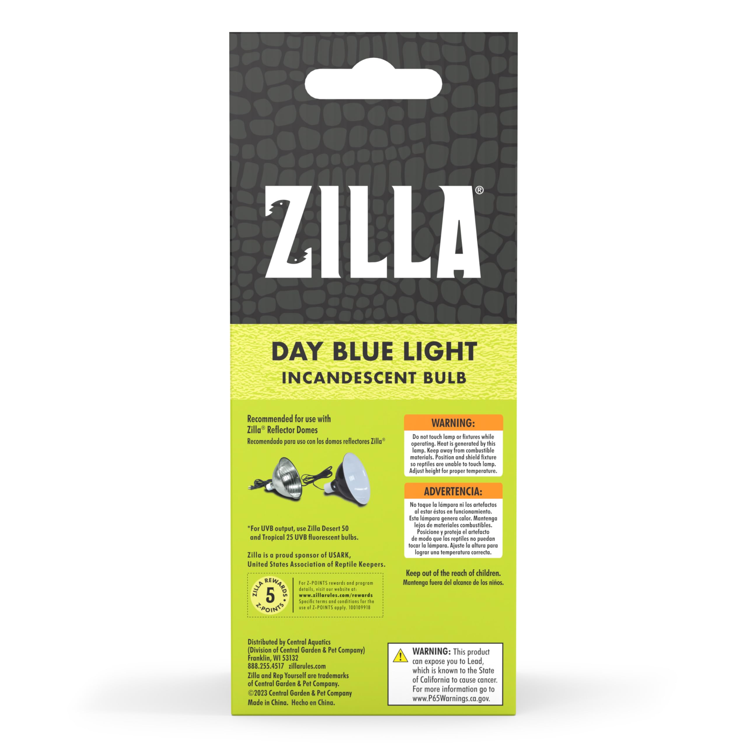 Zilla 100W Incandescent Bulb - Day Blue Glass Light For Home & Office Decor