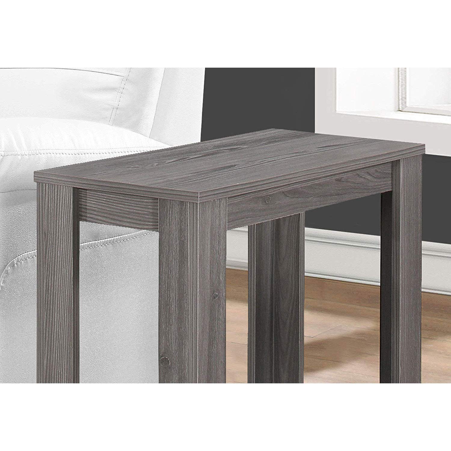 Monarch Specialties Accent Side Lamp Table, 24&quot; X 12&quot; X 22, Grey