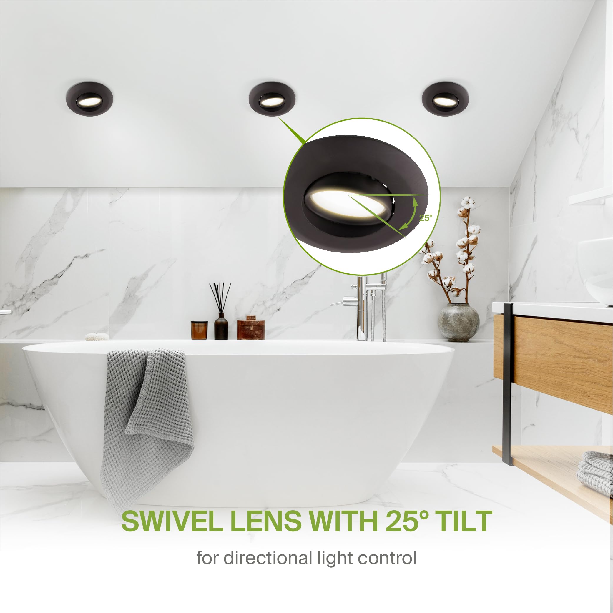 ASD Retrofit 6 Inch Gimbal LED Recessed Light - Oil Rubbed Bronze 15W 1236LM 2700/3000/3500/4000/5000K Adjustable Dimmable LED D