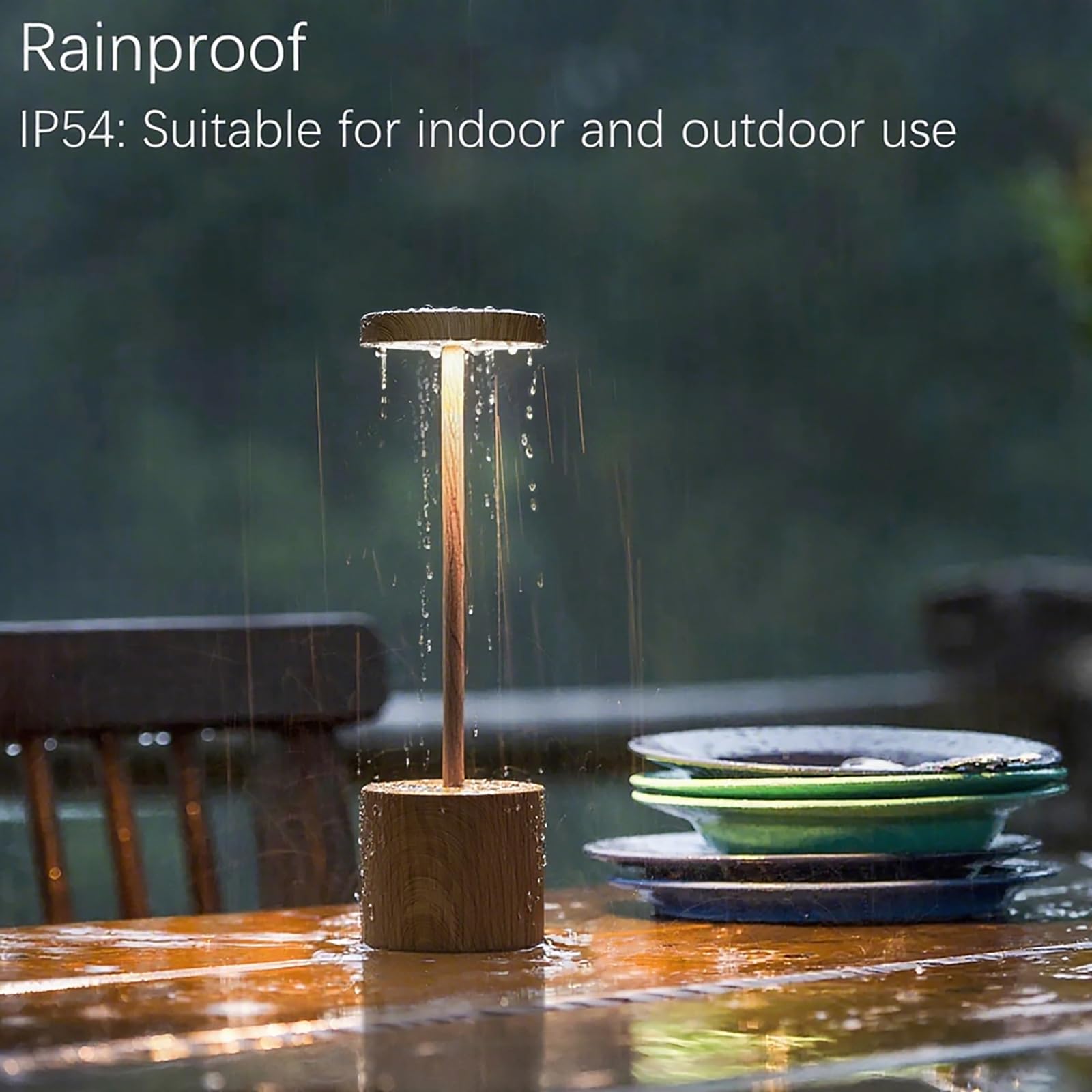 Barryca Cordless Rechargeable Table Lamp - Ip54 Waterproof 3-Color Dimmable 5000Mah Battery Usb Portable Led Light For Outdoor P