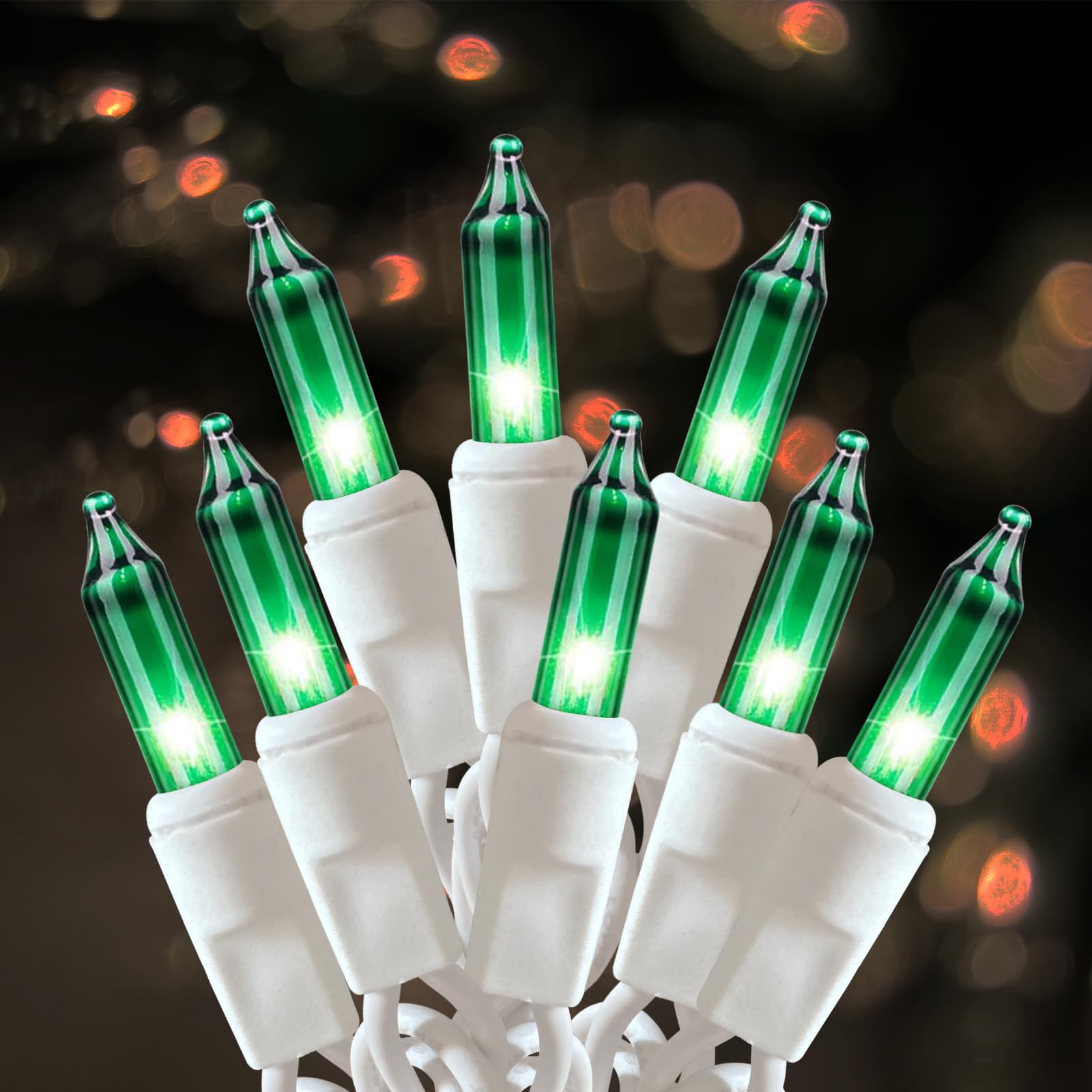 Green Christmas Lights 100 Count St Patricks Day Decorations String Lights with White Wire for Outdoor Indoor Christmas Wedding Decorations Halloween Decor UL Certified (21feet)