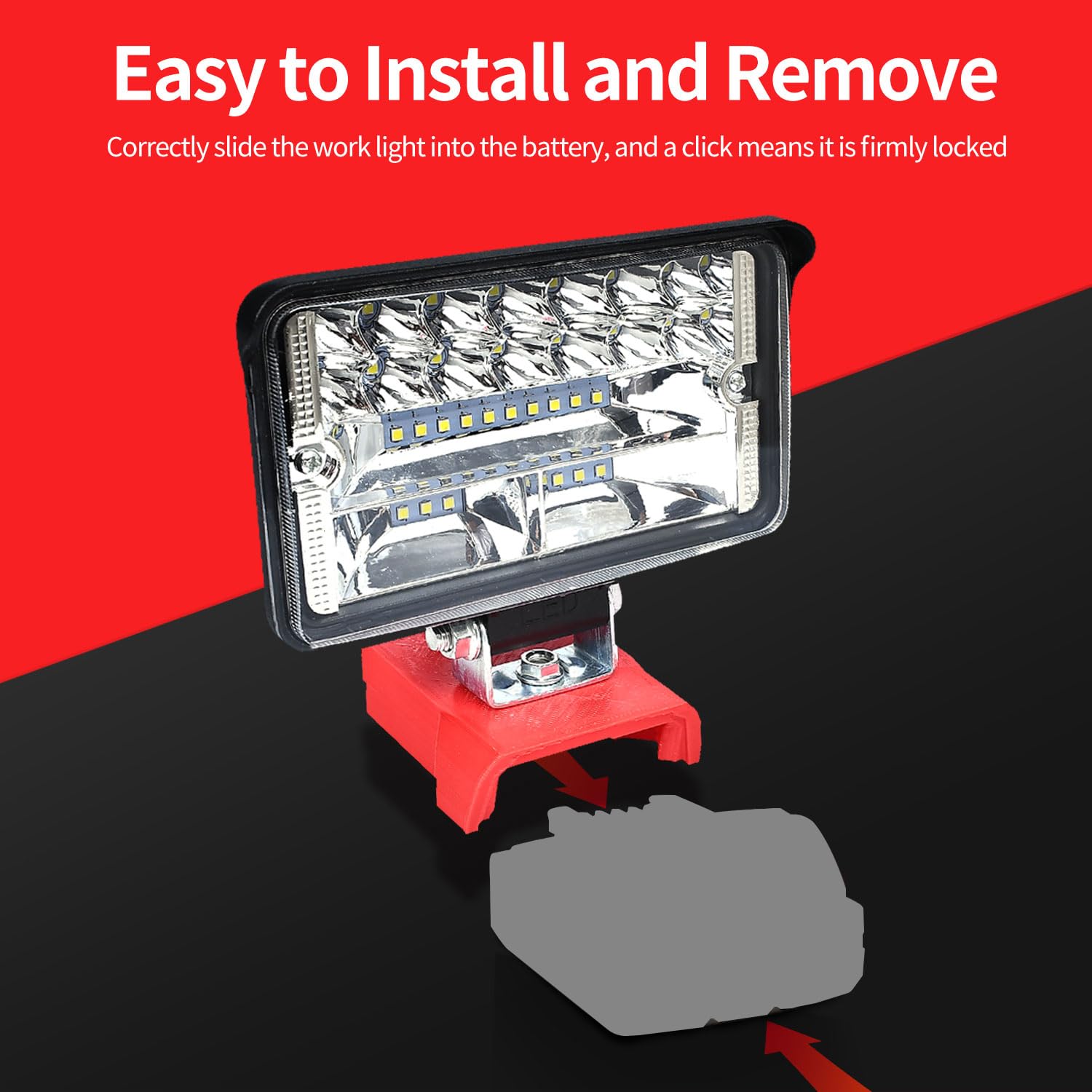 Cordless Led Work Light For Milwaukee 18V Lithium Batteries, 108W 5400Lm Adjustable Portable Flood Lights For Job Site Lighting