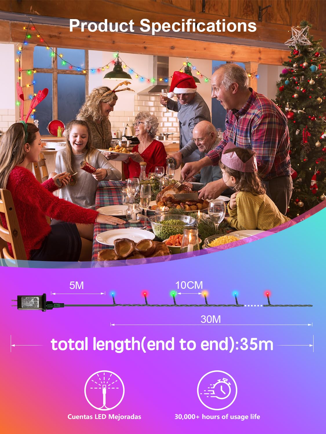 Roscoo 300 Led String Lights Outdoor  100Ft Multicolor Christmas Lights For Outside With Remote  Timer Memory Function  8 Modes Waterproof Fairy Lights Plug In  For Xmas Tree Bedroom Patio Party