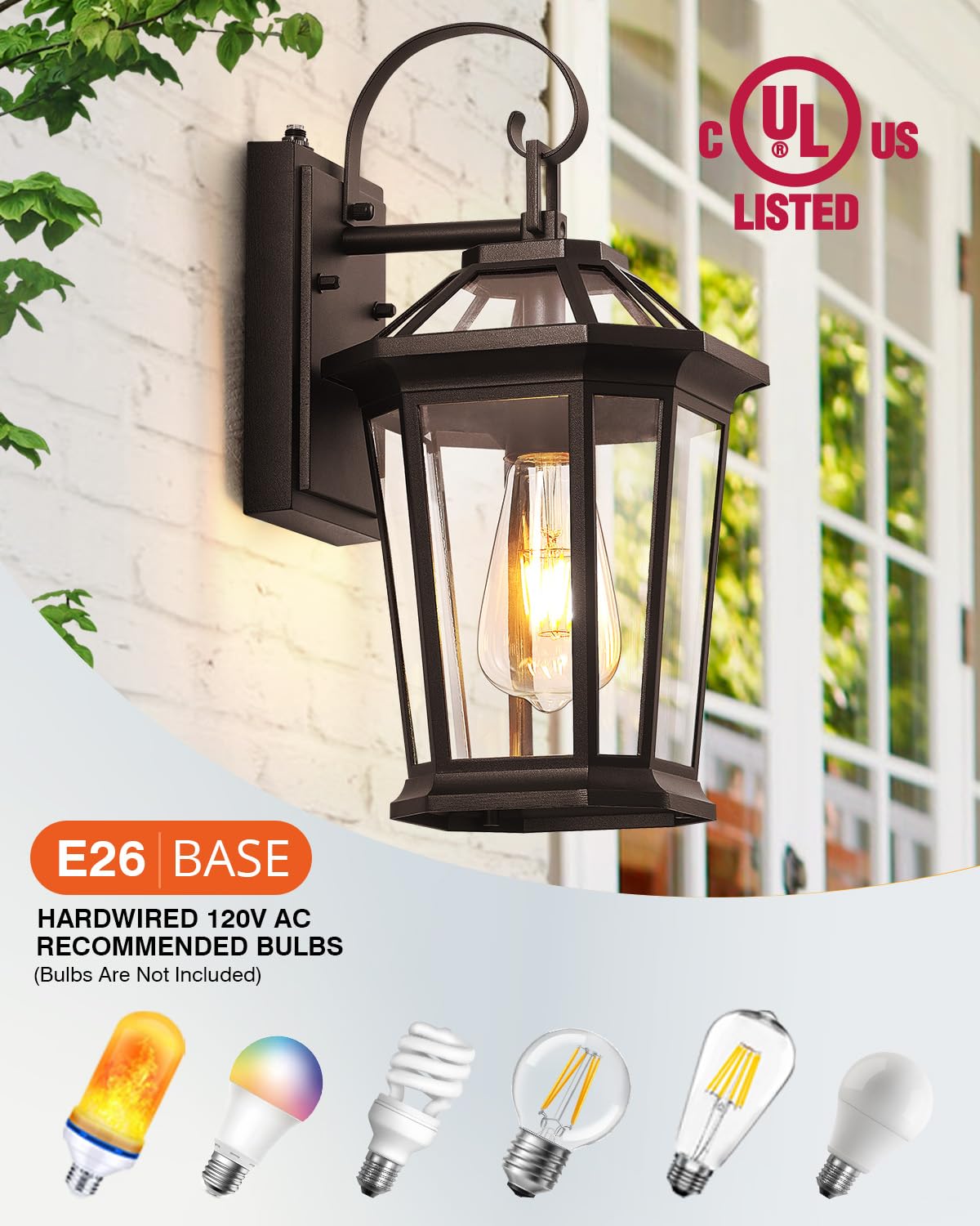 VIANIS Outdoor Wall Lights, 2-Pack Dusk to Dawn, Aluminum, Oil-Rubbed Bronze, Waterproof, Modern Porch Sconce, Model 89.99