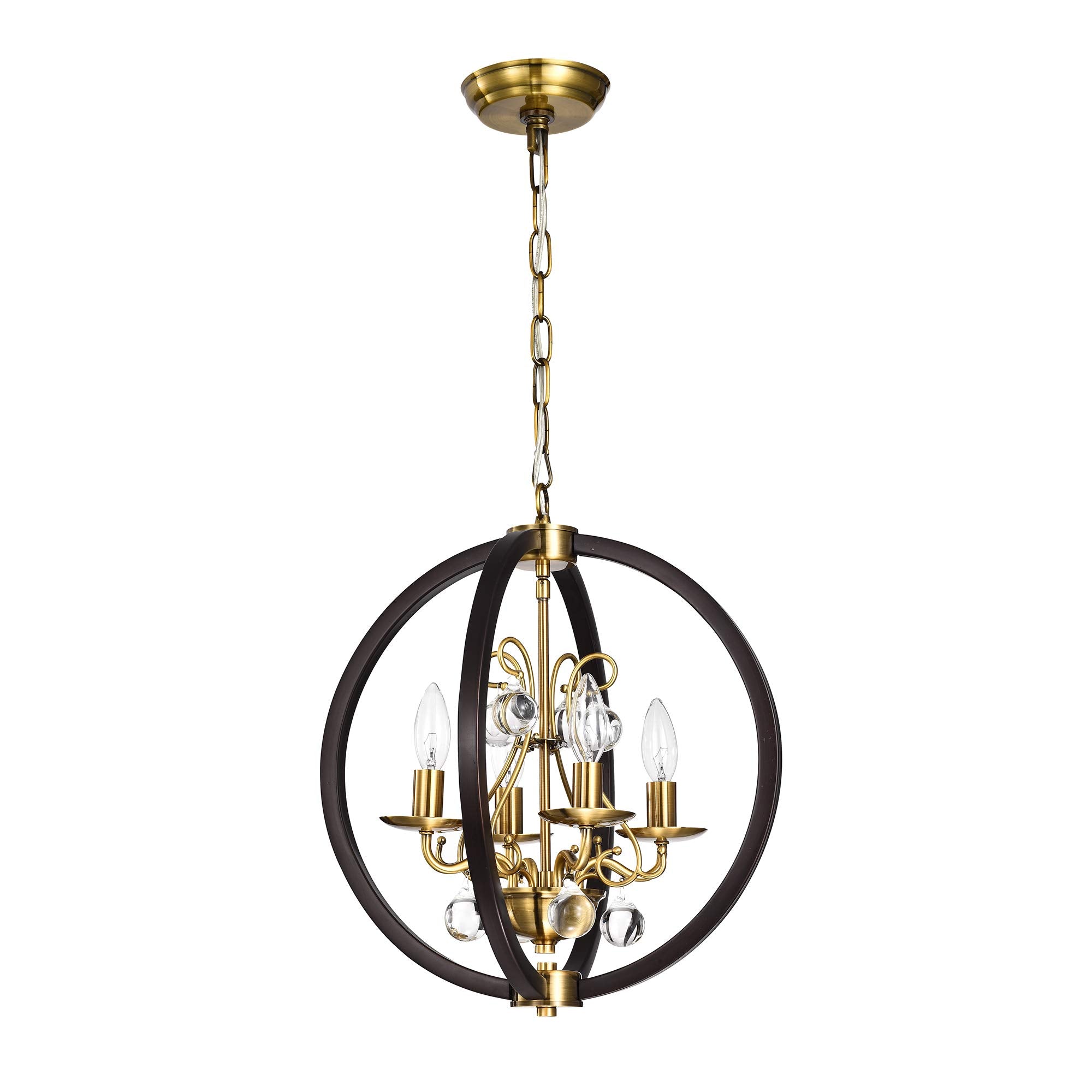 Warehouse of Tiffany IMP24/4MG Inori Matte Black/Gold 4-Light Chandelier