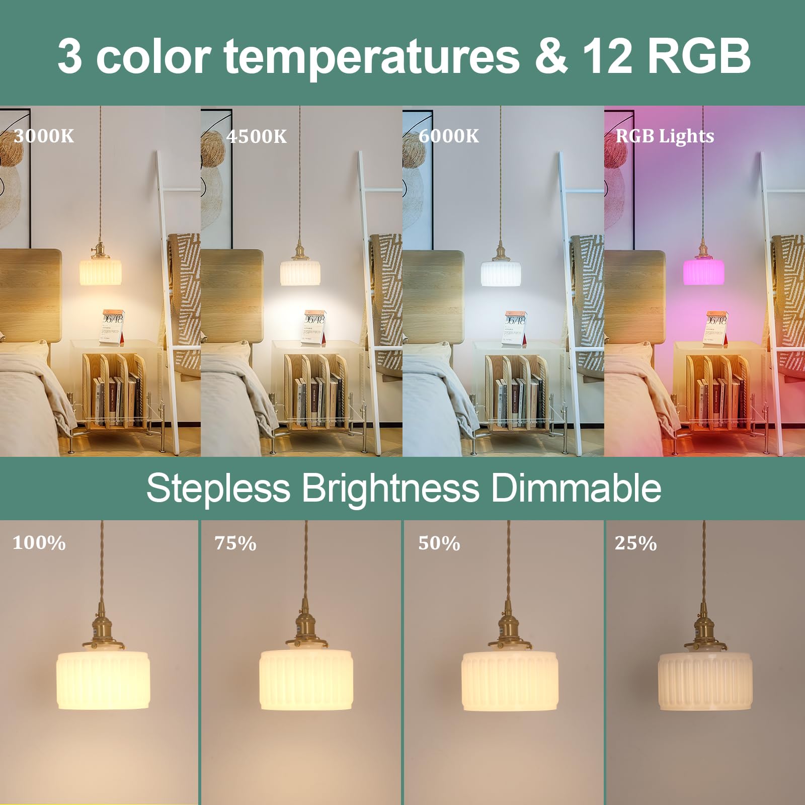 Shenmoyl Battery Operated Pendant Light 2 Pack, Remote Control, Z-Striped White, Glass, Model 5b1d95ff-9d4d-41e0